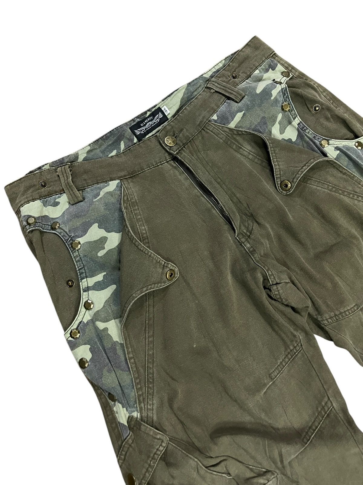 Japanese Brand Vintage Studded Cargo Bondage Military Green Size US 34 / EU 50 - 5 Thumbnail
