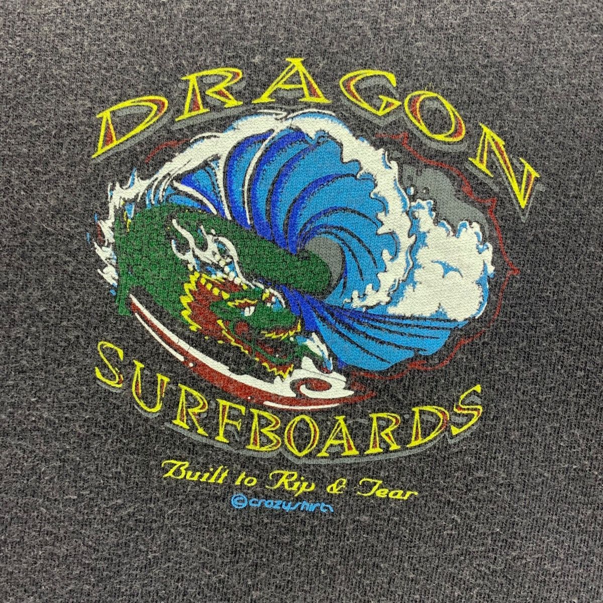 Vintage Vintage DRAGON SURFBOARDS Back hit printed crazy shirt tee Size US XL / EU 56 / 4 - 10 Thumbnail