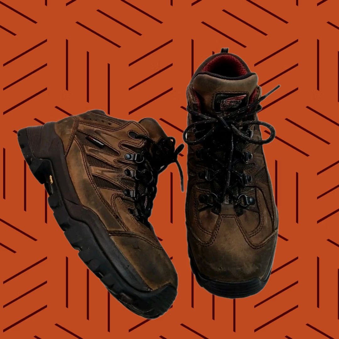Vibram Red Wing Work Boots Mens Brown Leather Ankle  display picture 1