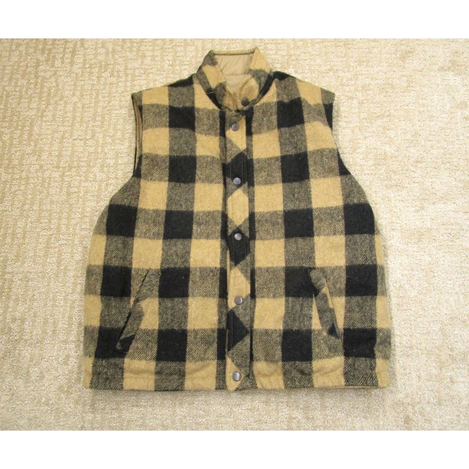 Vintage VINTAGE Woodland Hunting Vest Men M Brown Reversible 80s Outdoor Pockets Insulated Lined Zip/Belted Style: Biker Size US M / EU 48-50 / 2 - 7 Thumbnail