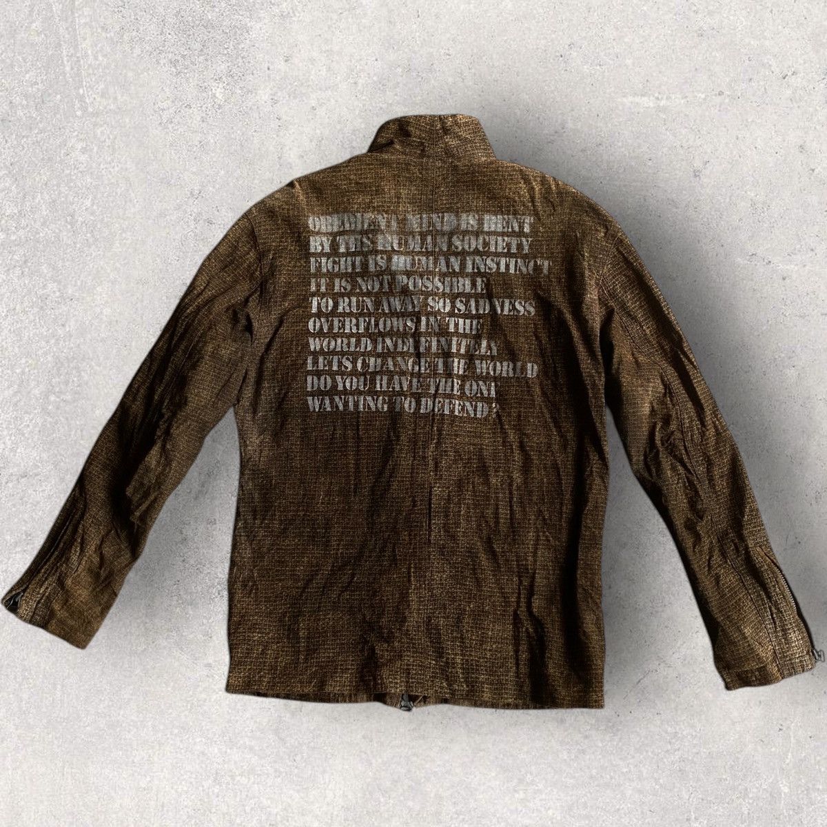 Isamu Katayama Backlash Isamu Katayama Brown Quote Leather Jacket Size US S / EU 44-46 / 1 - 2 Thumbnail