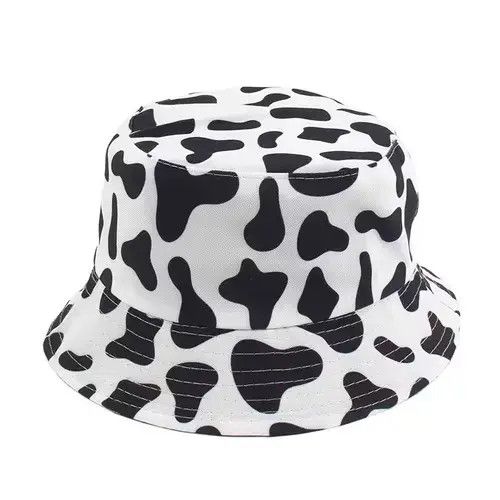 Other Cow Print White Black Reversible Bucket Hat Size ONE SIZE - 4 Thumbnail