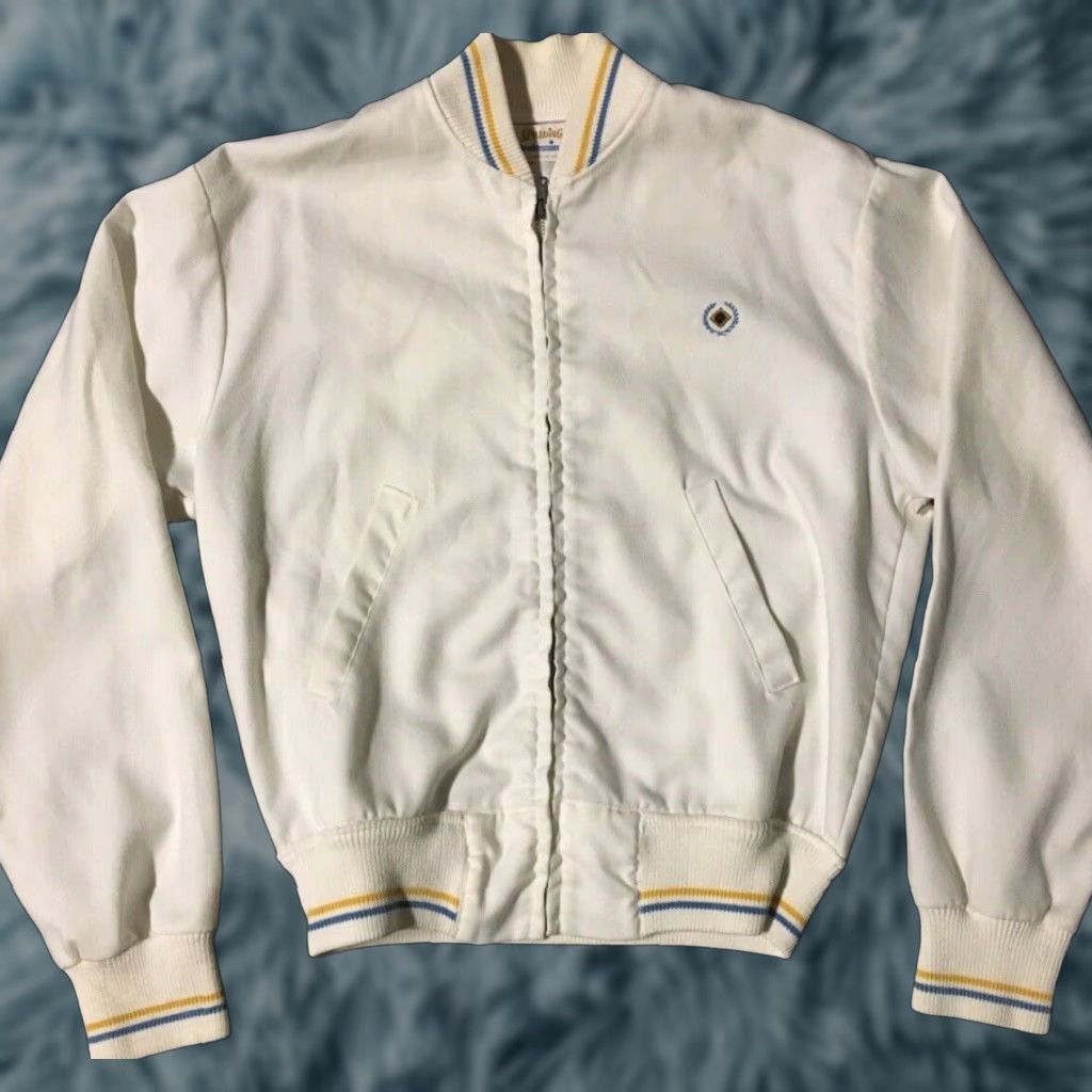 Spalding VINTAGE Spalding Jacket Track Shirt Bomber S USA White Zipper Sports 60s 70s Basketball Grunge Mens Size US S / EU 44-46 / 1 - 1 Thumbnail