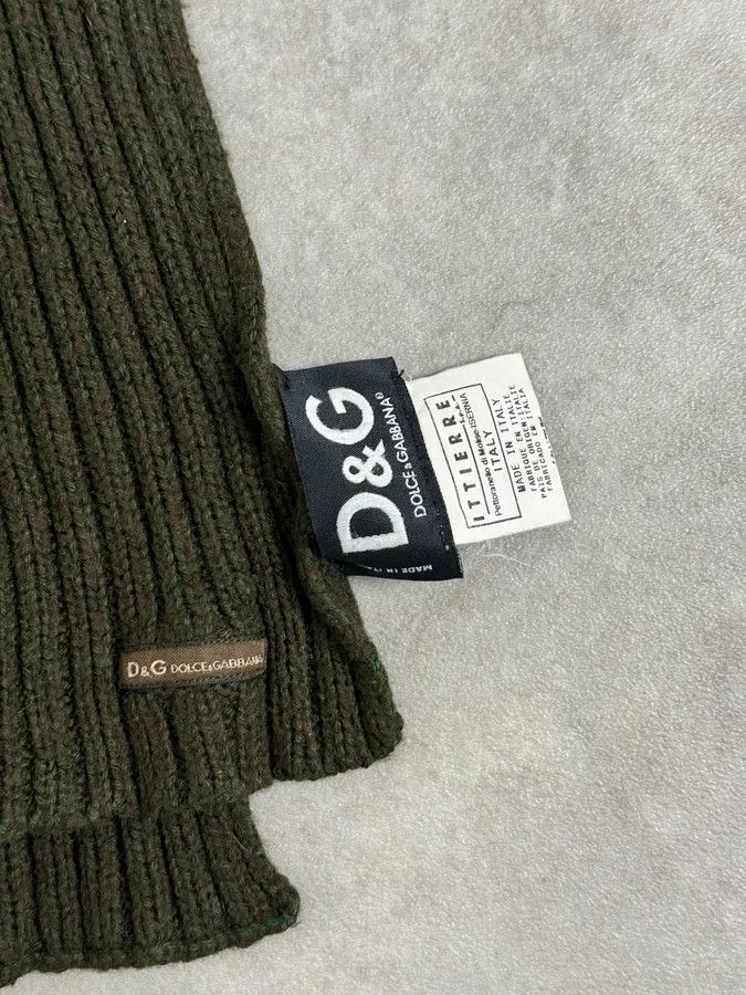 Dolce & Gabbana AW2003 Dolce & Gabbana Khaki Wool Ribbed Knit Scarf Size ONE SIZE - 6 Thumbnail