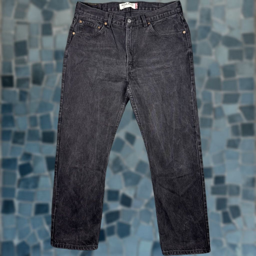 Levi's VINTAGE Levi's 505 Jeans Mens 38x32 Straight 90s Grunge Charcoal Fade Blue Cotton Denim Regular Mens Size US 38 / EU 54 - 1 Thumbnail