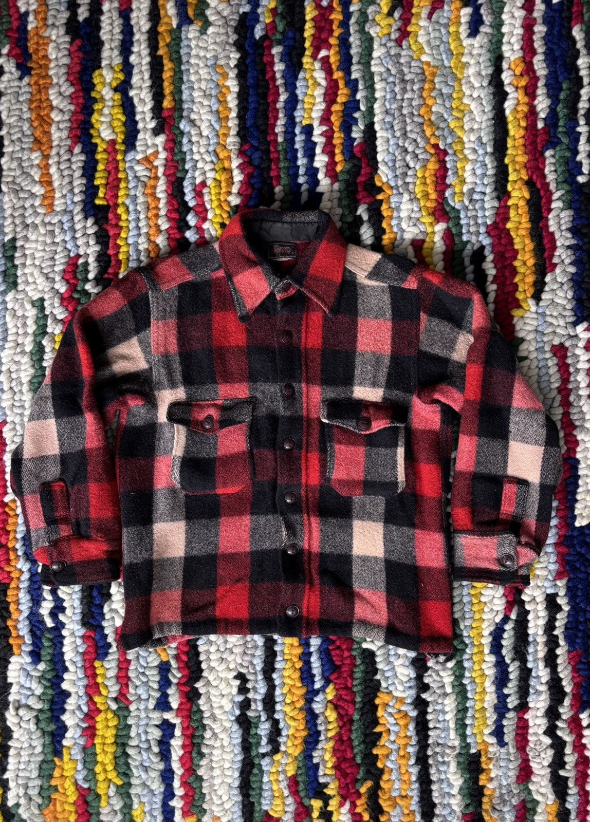 Vintage × Woolrich Woolen Mills 1950s Woolrich Checkered Flannel Size US S / EU 44-46 / 1 - 1 Thumbnail