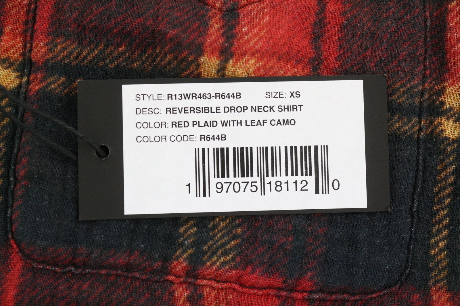 R13 REVERSIBLE DROP NECK XS Patterned Oversize Distress 86778 Size XS / US 0-2 / IT 36-38 - 8 Thumbnail