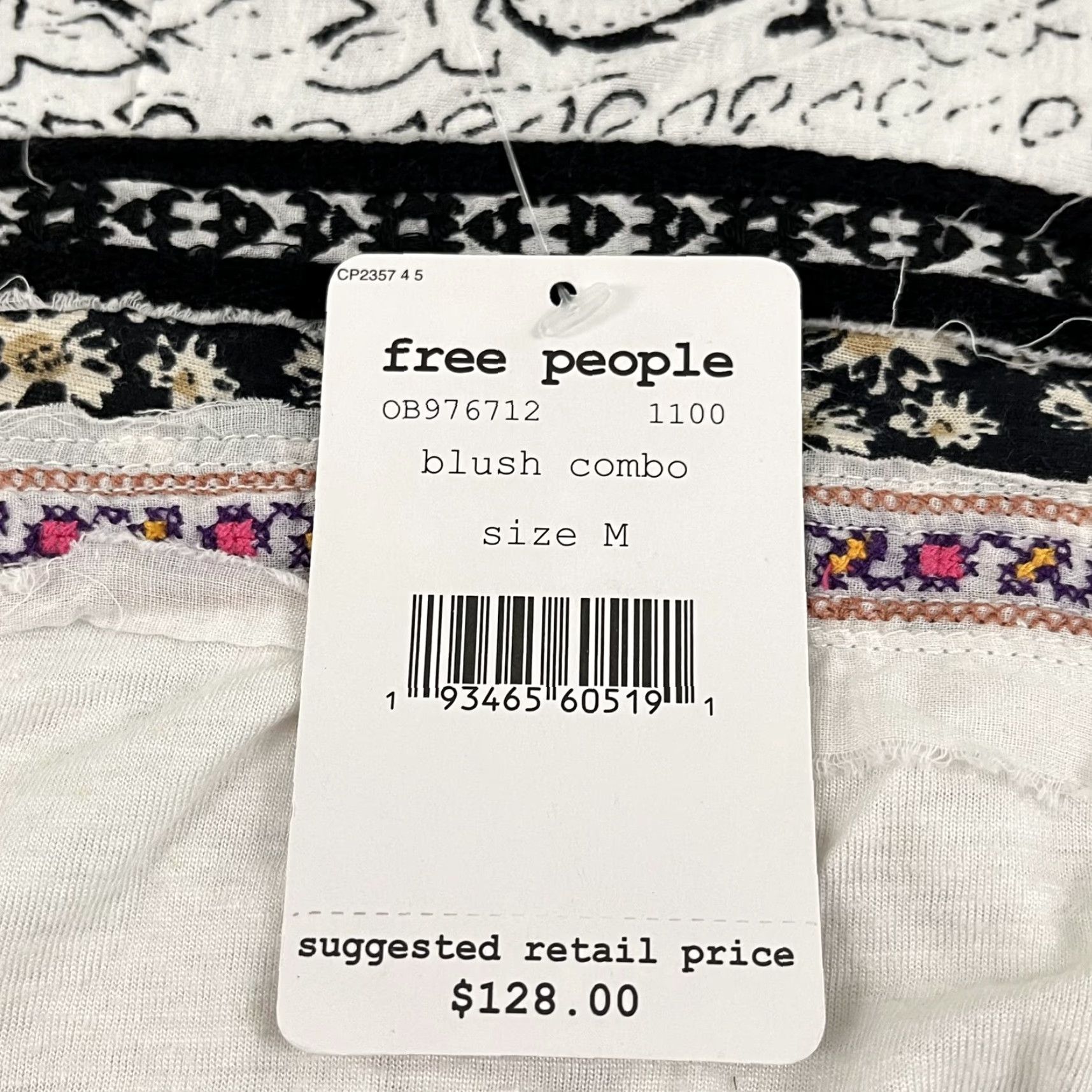 Free People Free People Linen Blouse Top Women’s Medium Oversized Embroidered White Balloon Sleeve Casual Size M / US 6-8 / IT 42-44 - 2 Thumbnail