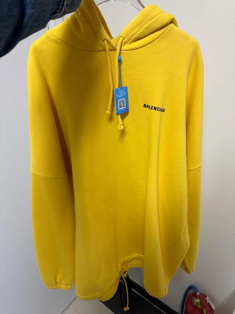 Balenciaga Yellow Hooded Sweatshirt XS Size- DMC