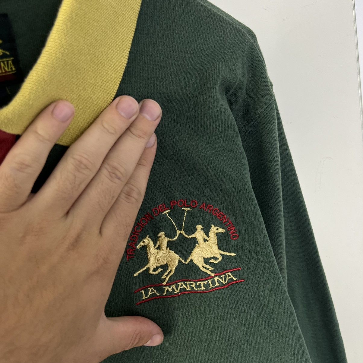 La Martina Vintage Y2K La Martina Big Logo Rugby Long Sleeve Size US L / EU 52-54 / 3 - 3 Thumbnail