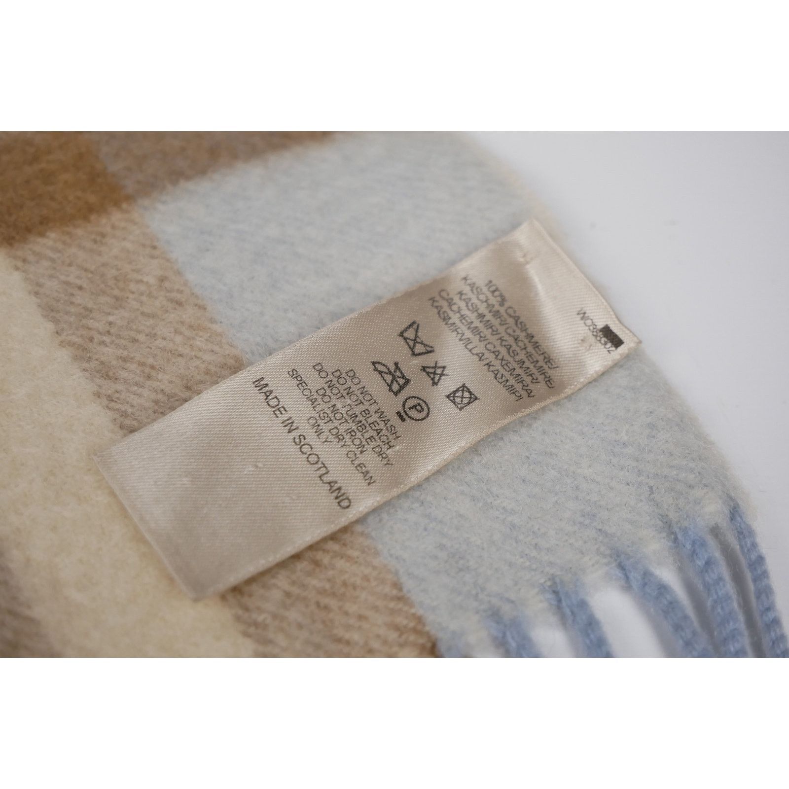 Burberry Turtle Blue Giant Check Cashmere Scarf Size ONE SIZE - 10 Thumbnail