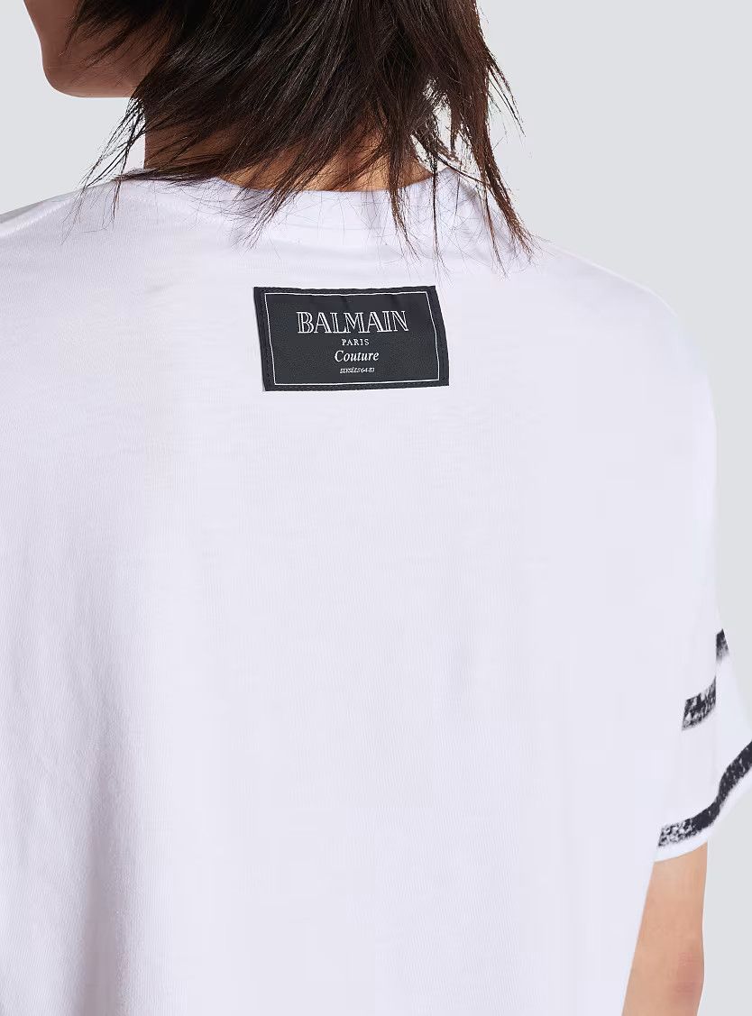 Balmain o1s1wg110126 T-Shirt Love Letter Print in White Size US M / EU 48-50 / 2 - 7 Thumbnail