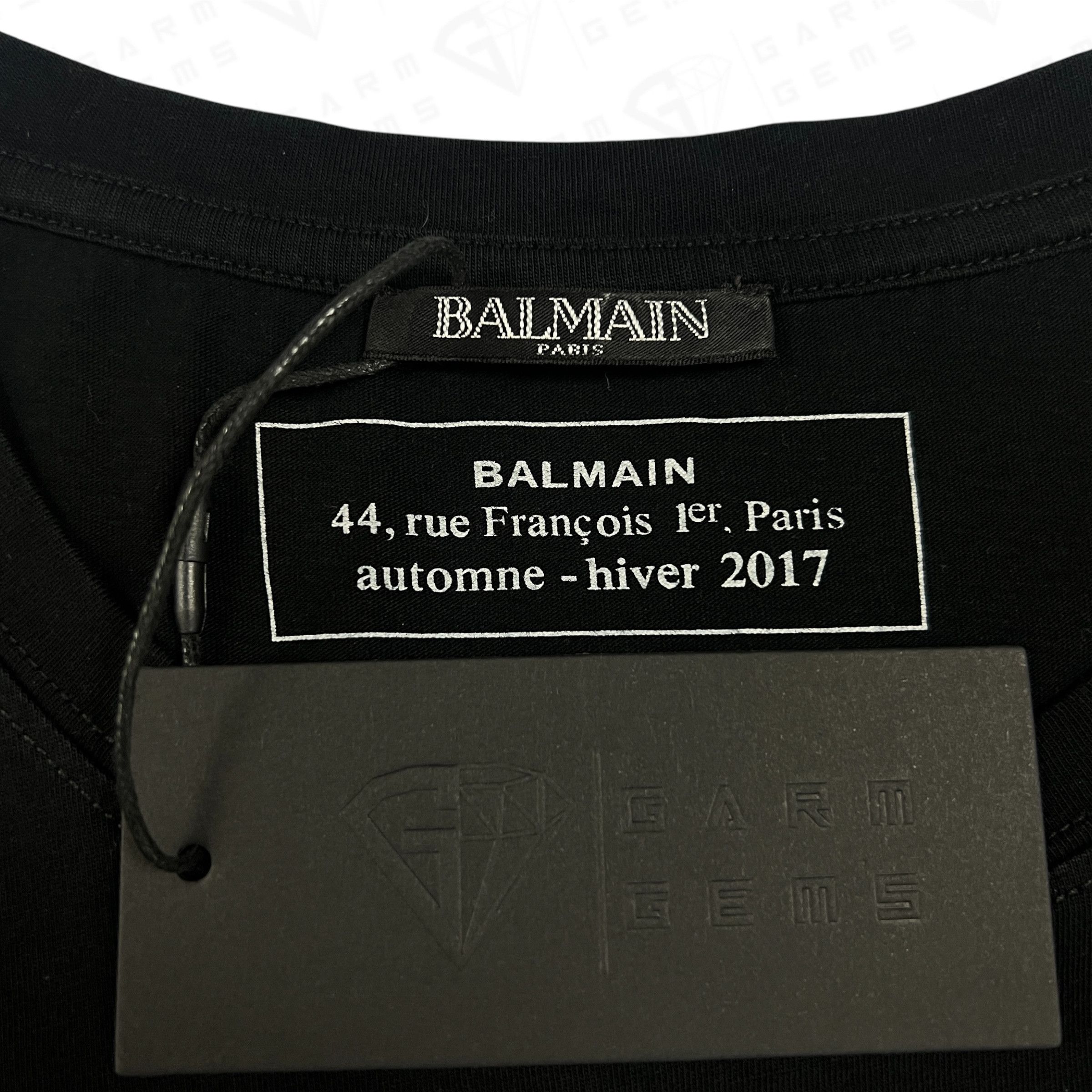 Balmain Balmain Gold Metallic Logo T-Shirt Size US L / EU 52-54 / 3 - 4 Thumbnail