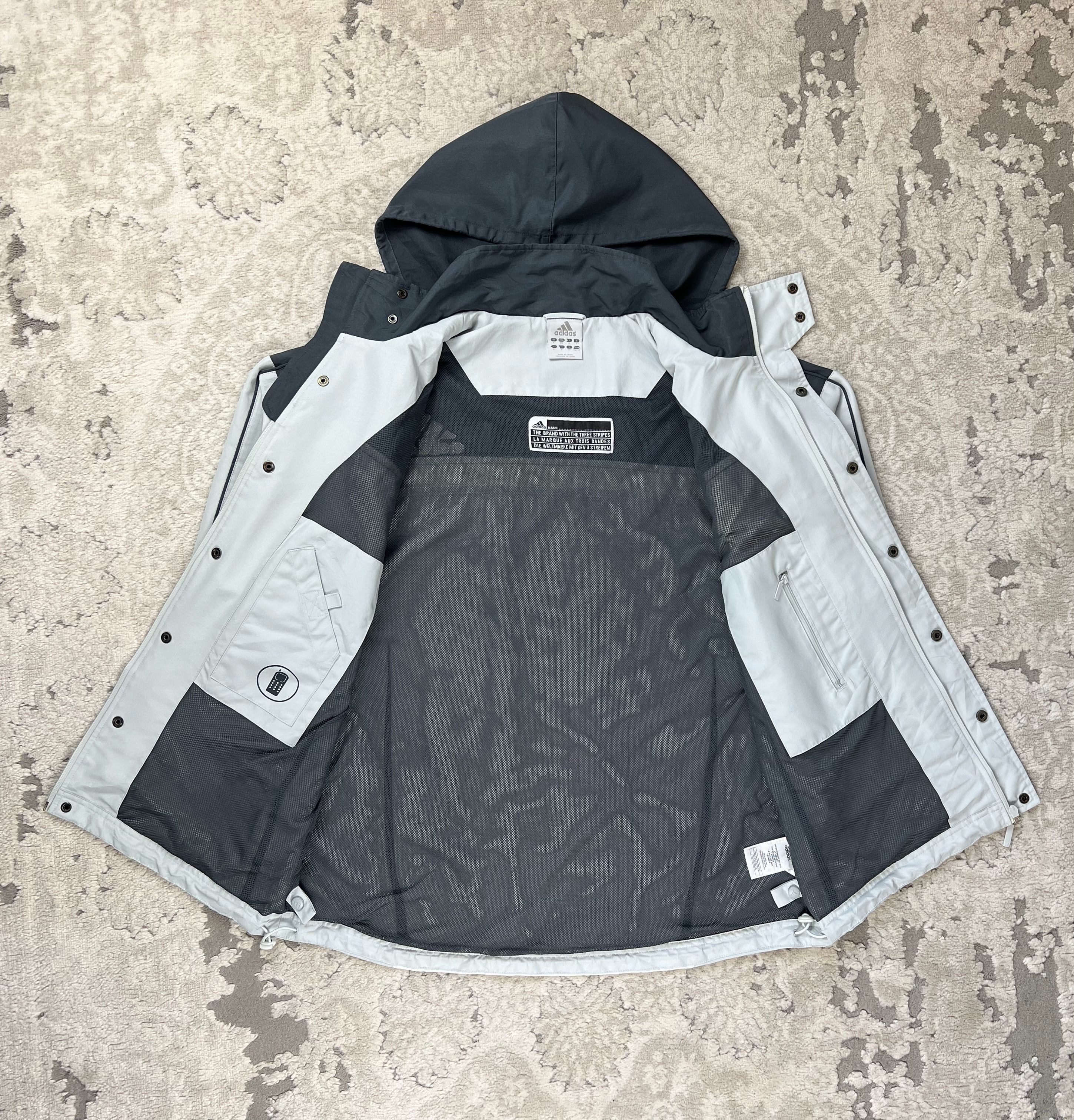 Adidas Adidas Y2K Two-Tone Windbreaker Shell Jacket Packable Hood Size US S / EU 44-46 / 1 - 9 Thumbnail