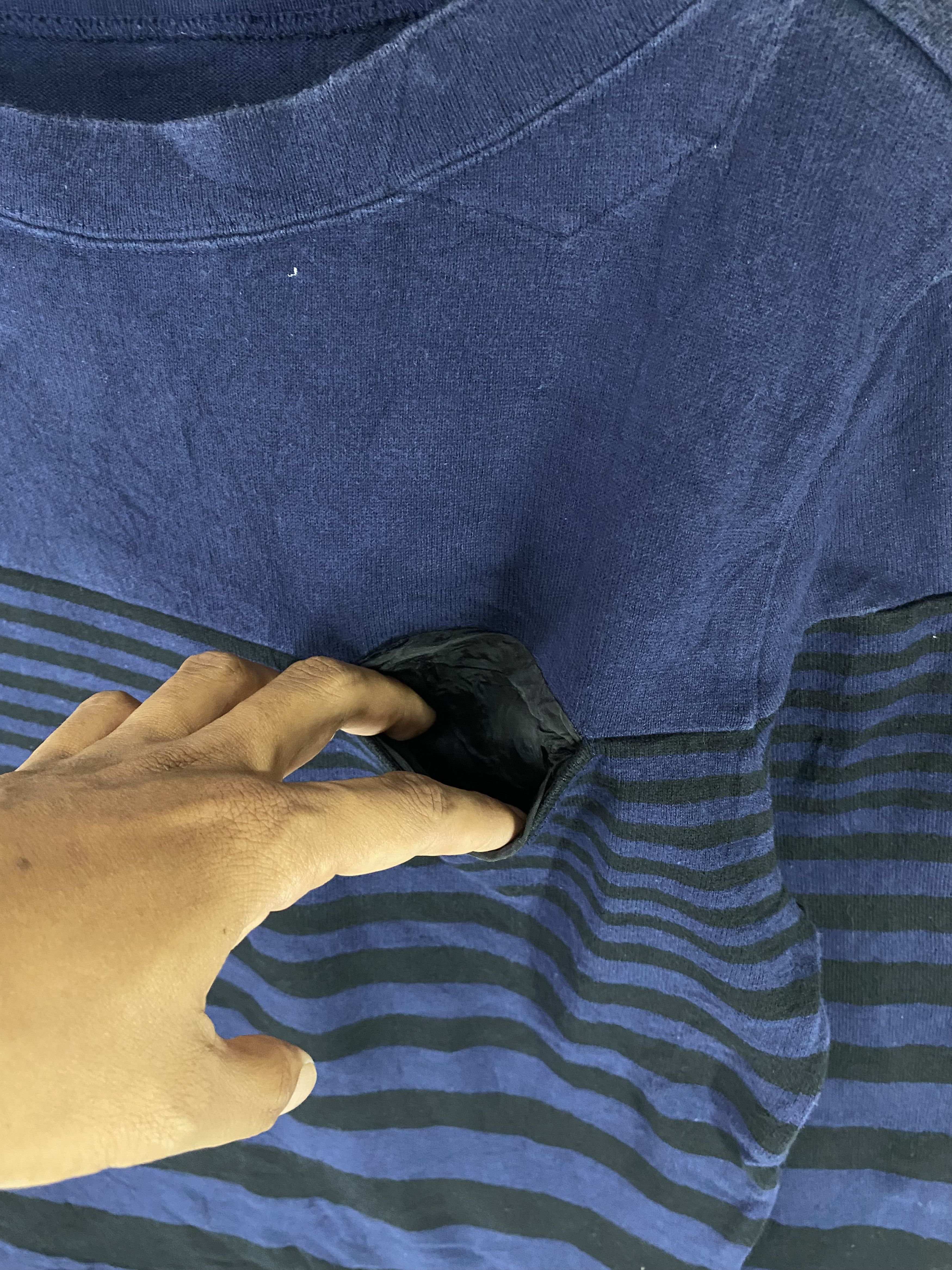 Designer × Japanese Brand × Sacai Sacai stripe pocket natural indigo longsleeve shirt Size US S / EU 44-46 / 1 - 7 Thumbnail
