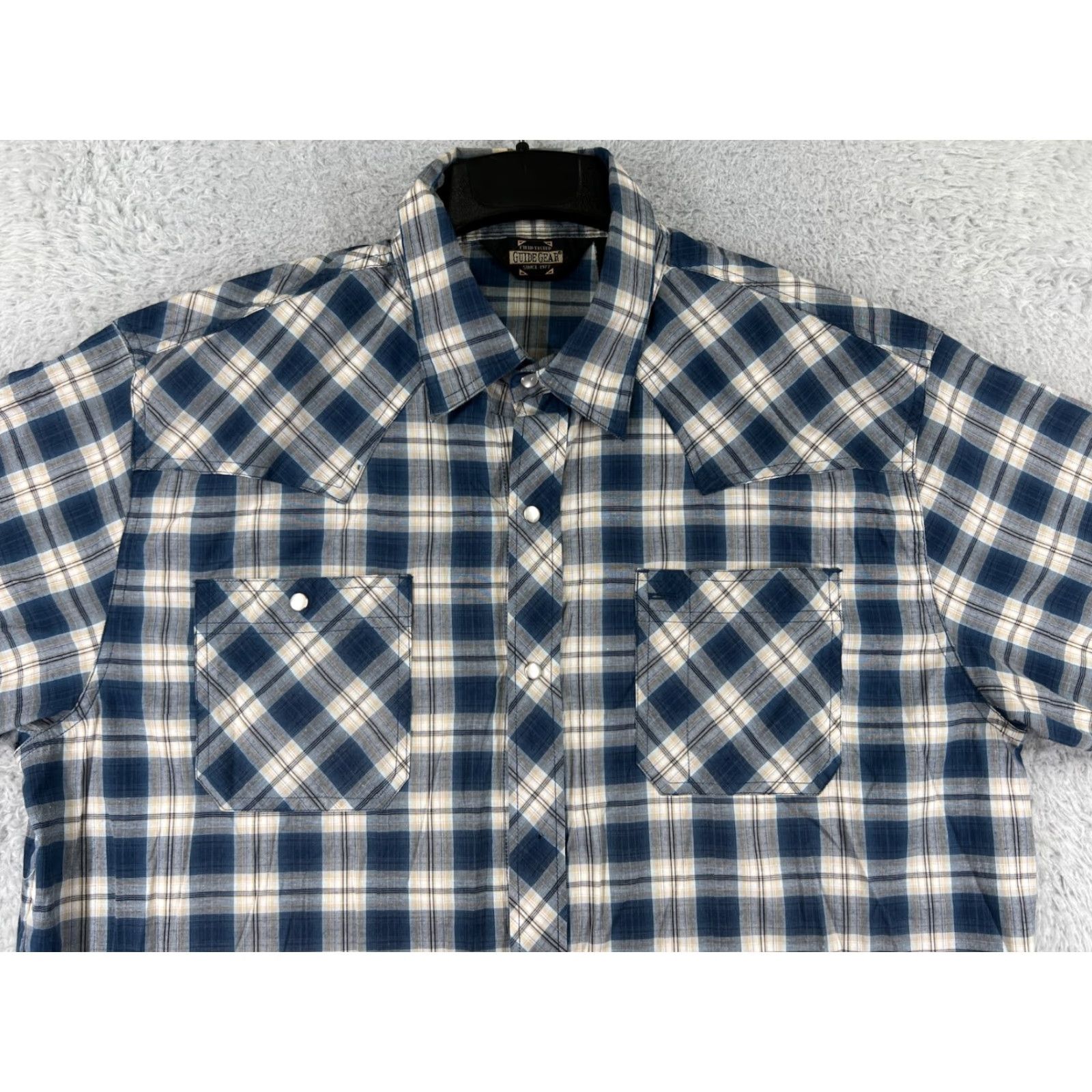 Wrangler Wrangler Shirt Men XL Blue Plaid Western Pearl Snap Button-Up Cowboy Western Shirt Men XL Blue Plaid Size US XL / EU 56 / 4 - 5 Thumbnail