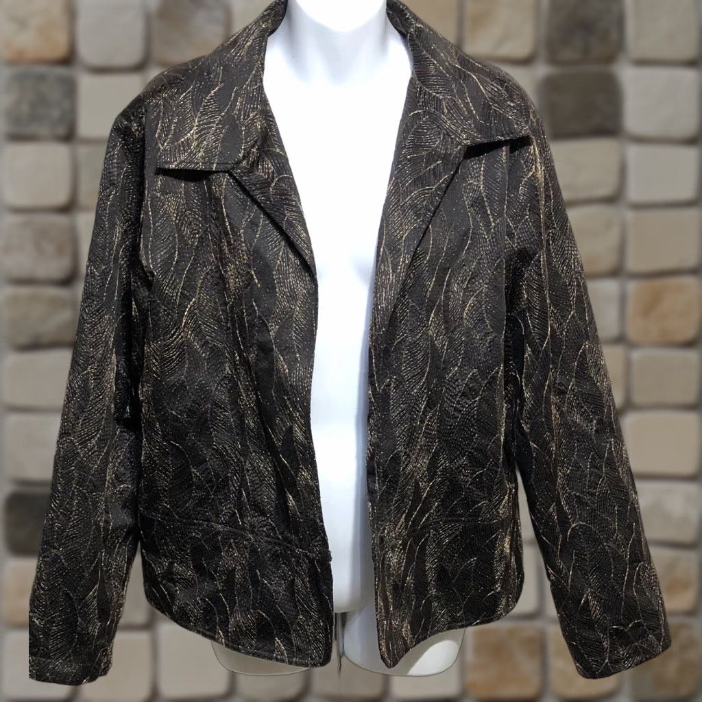Vintage Chico's Blazer Jacket Brown Floral Embroidered Velvet Open Front Lined 3 L Womens Suit Jacket/Blazer Size XS / US 0-2 / IT 36-38 - 1 Thumbnail