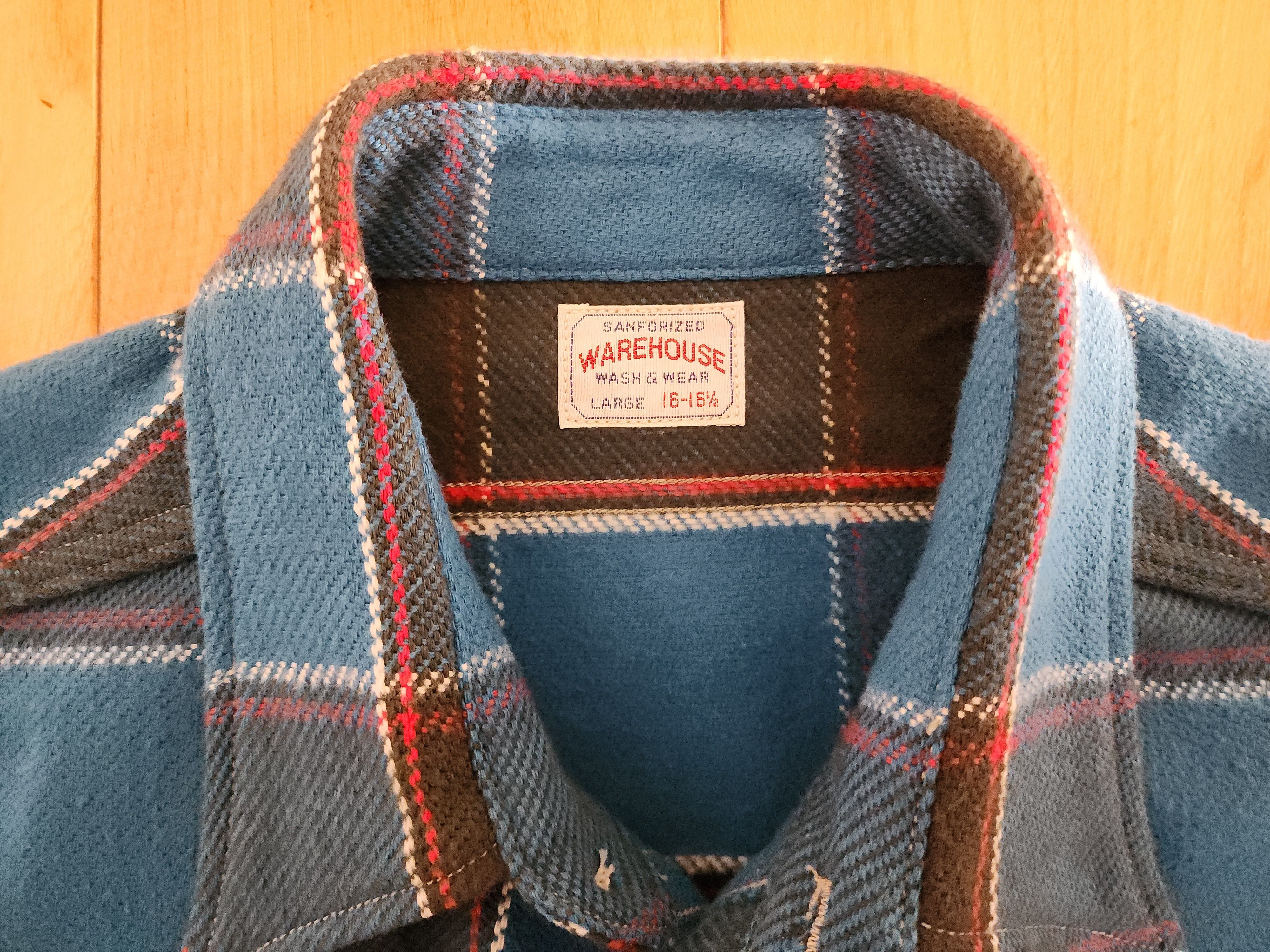 Warehouse Warehouse blue flannel Size Large (16-16.5) Size US L / EU 52-54 / 3 - 3 Thumbnail