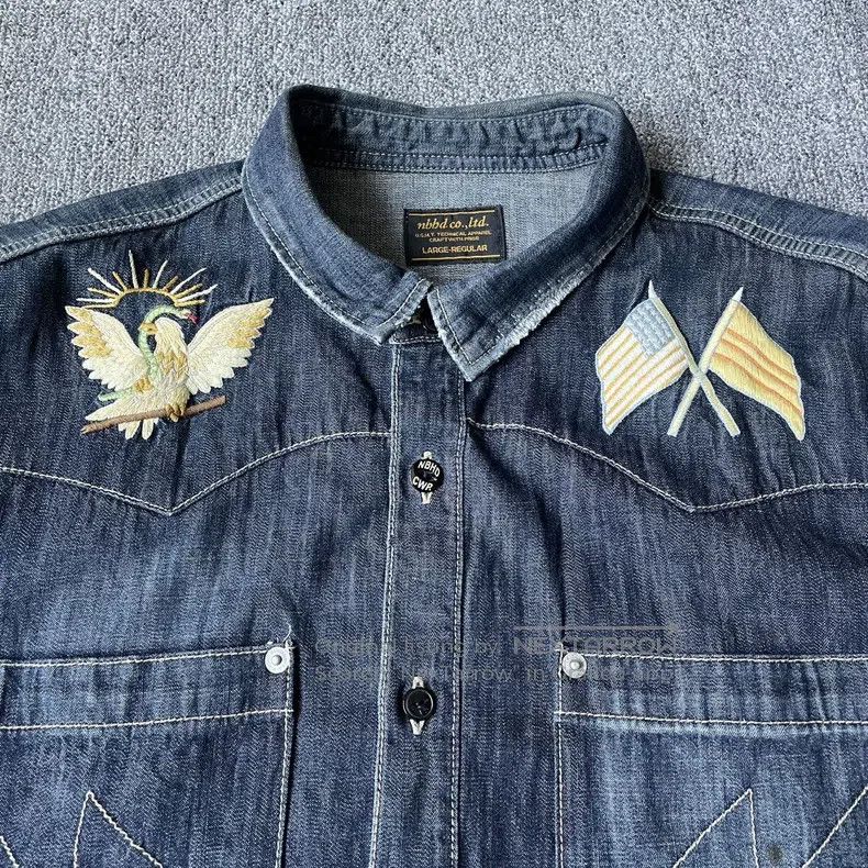 Neighborhood Neighborhood Embroidered Bird Denim Shirt Size US L / EU 52-54 / 3 - 5 Thumbnail