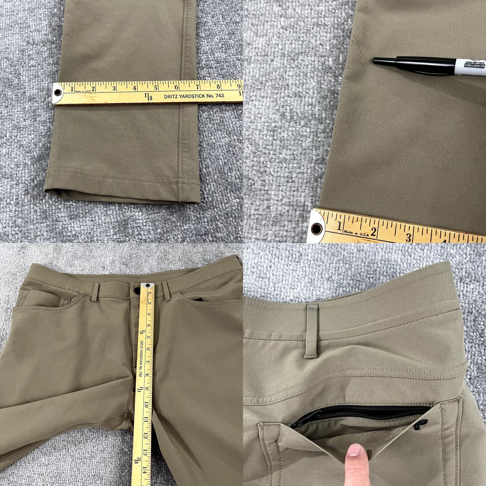 Vintage PUBLIC REC Workday Pants Mens 34 x 31 Brown 5-Pocket Stretch Chino Casual Workwear Solid Modern Straight Size US 34 / EU 50 - 8 Thumbnail