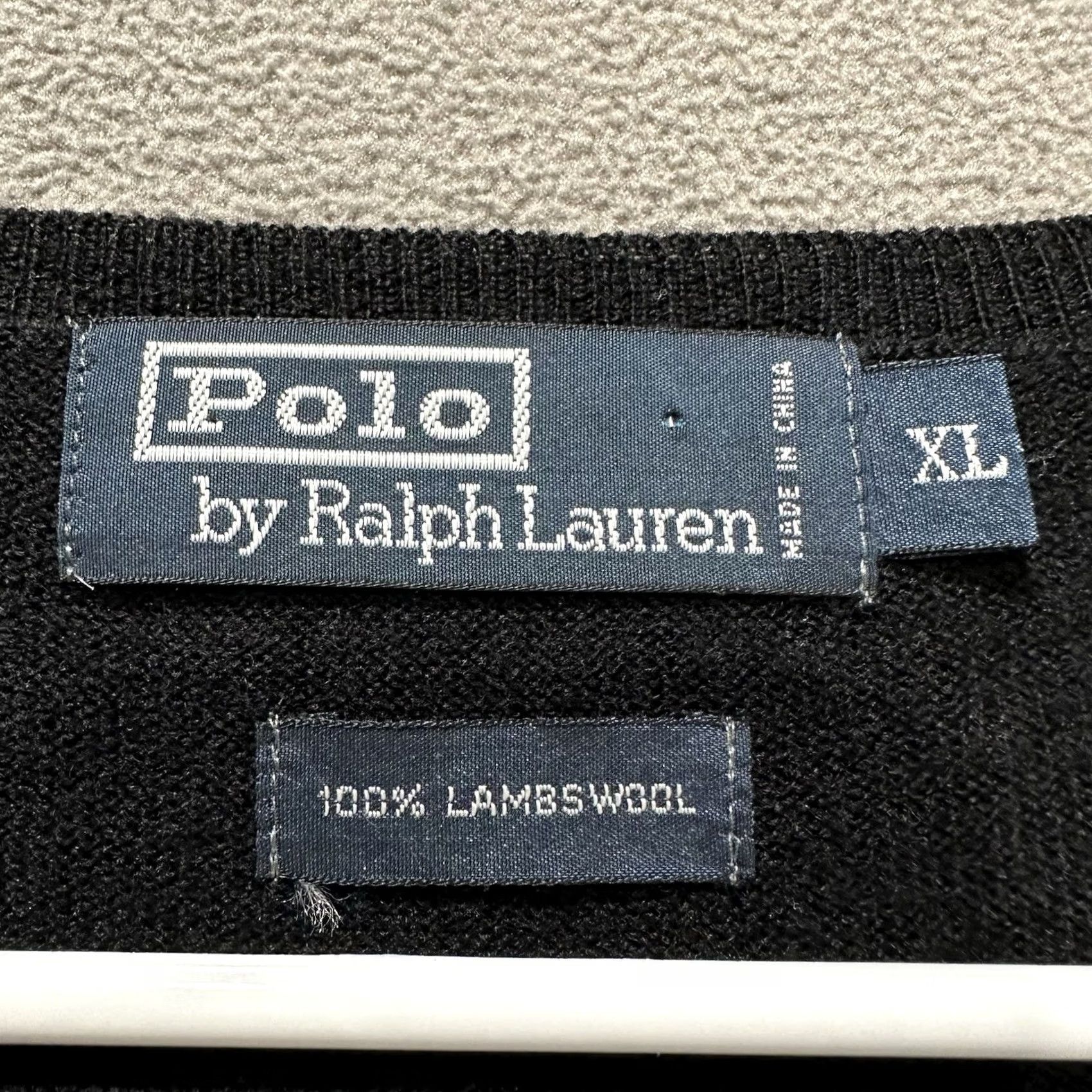 Polo Ralph Lauren Polo Ralph Lauren Sweater Vest Mens XL Black Lambswool Maroon Pony Logo 90s Size US XL / EU 56 / 4 - 4 Thumbnail