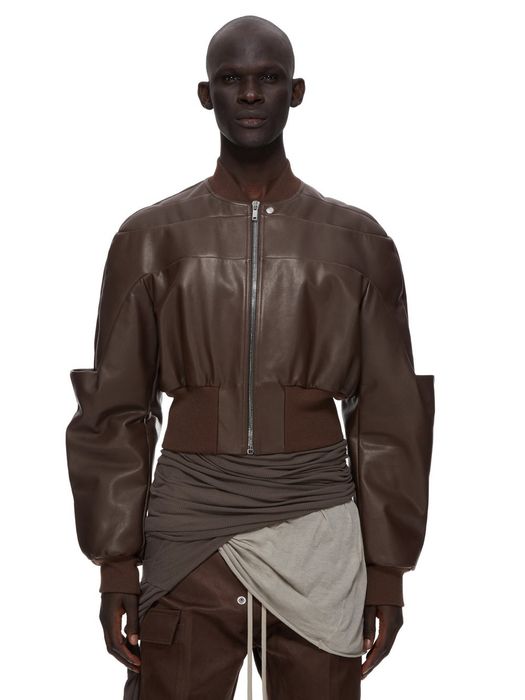 RICK OWENS leather puffer lillies jacket