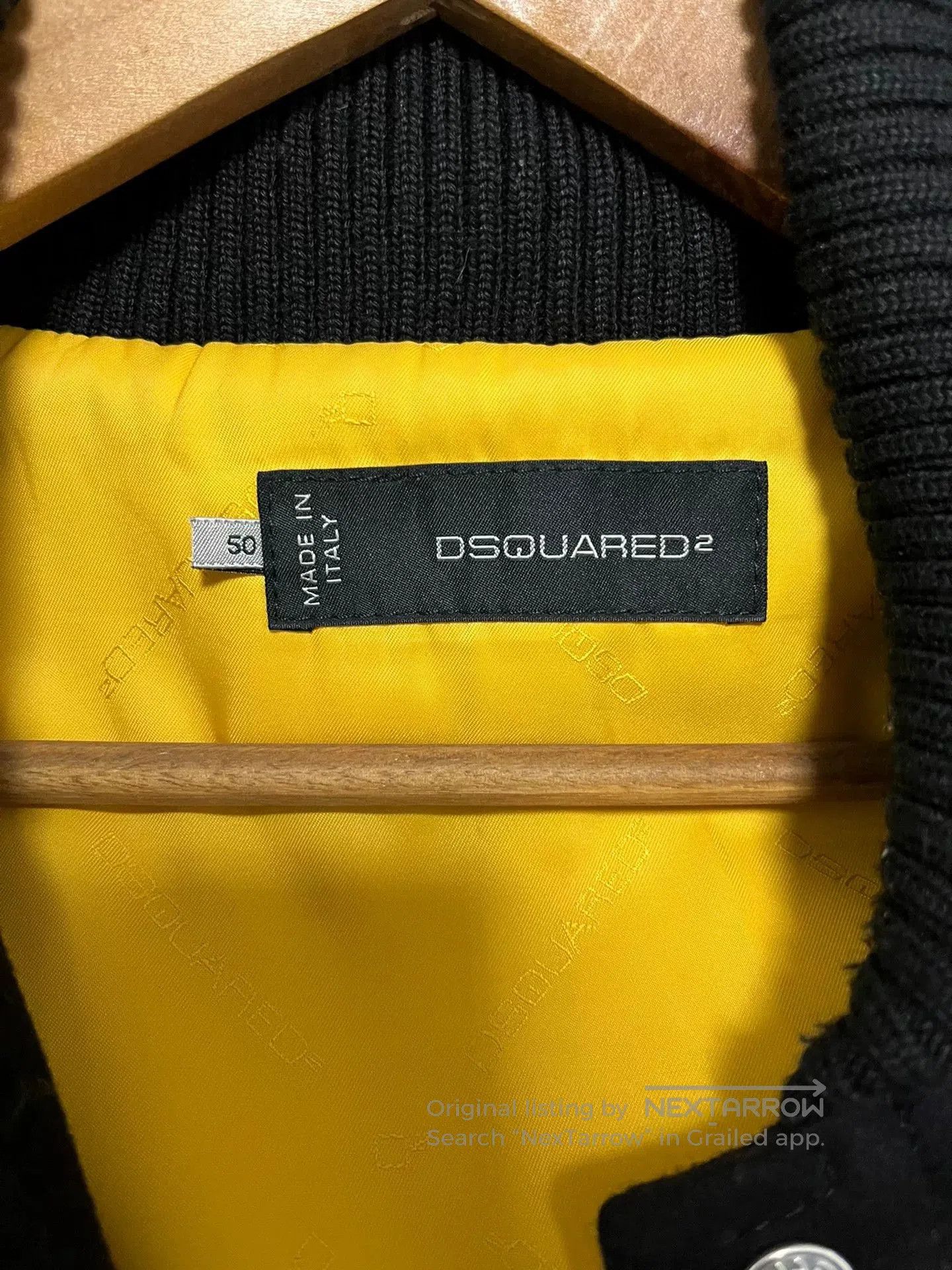Dsquared2 DSQUARED2 Men's Wool Leather Sleeve Jacket. Size US M / EU 48-50 / 2 - 4 Thumbnail