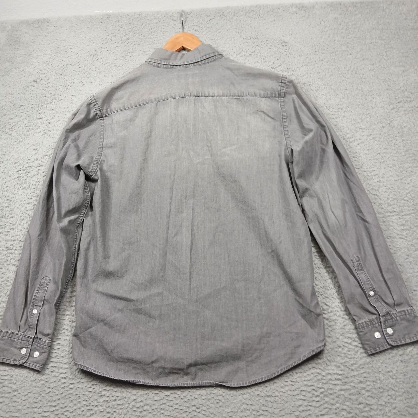 Express Express Mens Large Gray Button Down Long Sleeve Cotton Casual Shirt Size US L / EU 52-54 / 3 - 2 Thumbnail