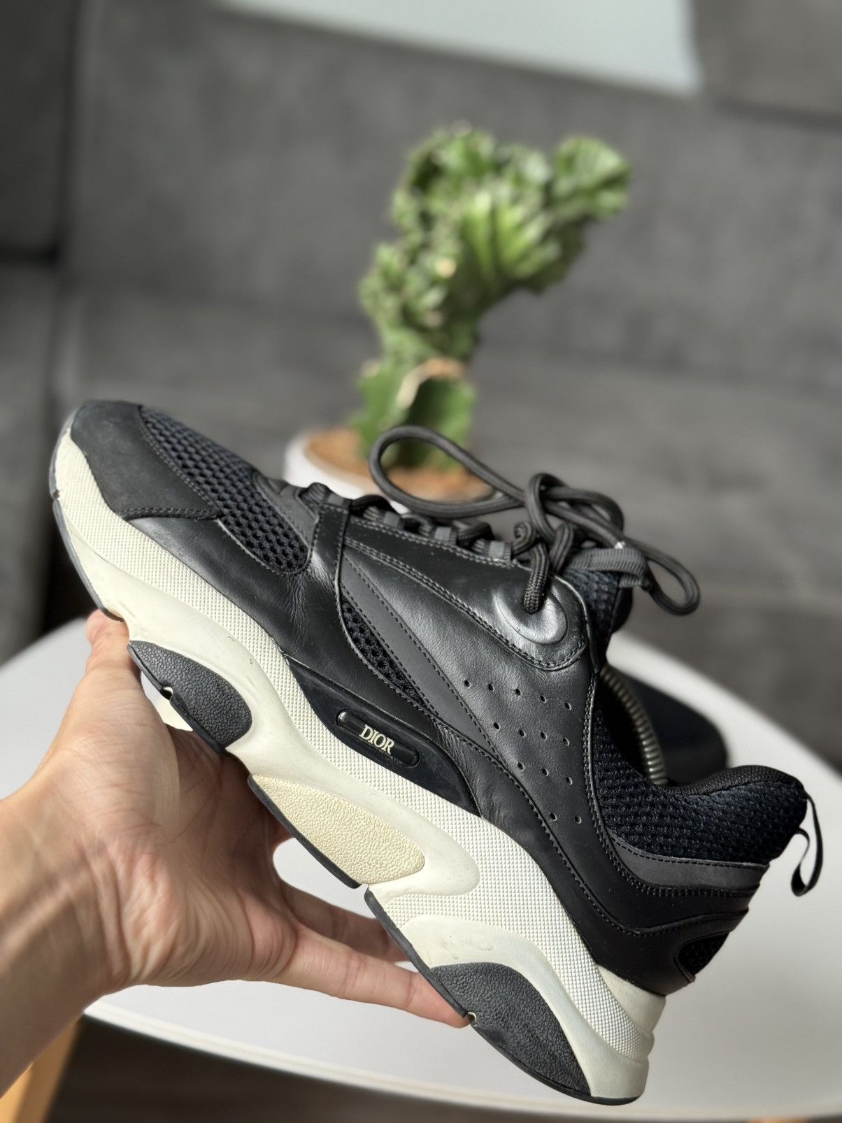 Dior DIOR B22 Reflective Sneakers Leather Black Size US 10.5 / EU 43-44 - 10 Thumbnail