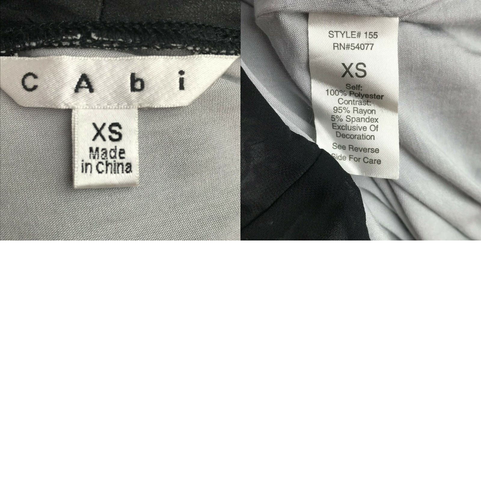 Vintage Cabi Womens XS Top Shirt Sleeveless Blouse Tank Party Holiday Black Gray Lining, Casual, Polyester,2008? Size XS / US 0-2 / IT 36-38 - 8 Thumbnail