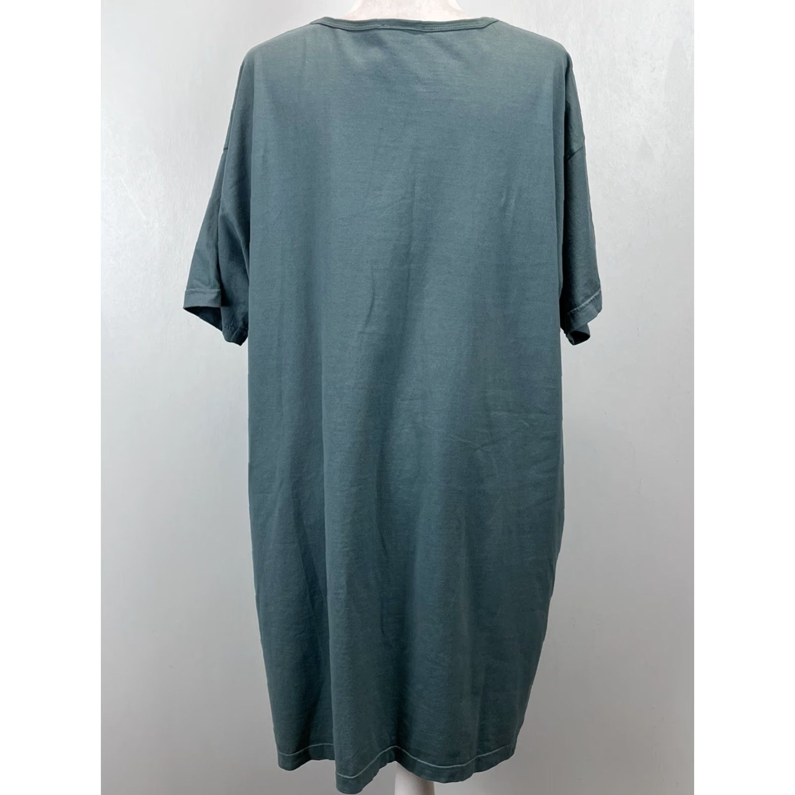 CO Hillfolk co Tshirt Dress Hand Dyed One Size Womens Green Minimalist Lagenlook Size ONE SIZE - 3 Thumbnail