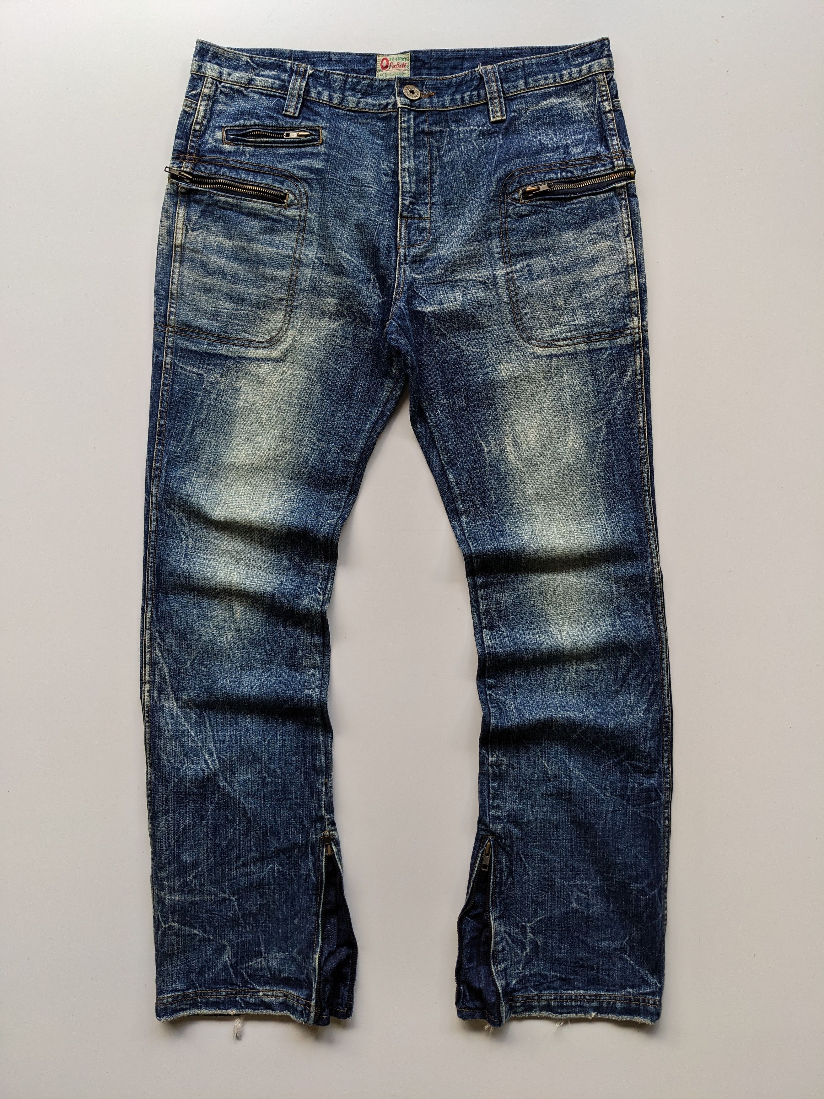Hedi Slimane × Japanese Brand × Jean Pinball clawmark flare zipper jeans Size US 37 - 1 Thumbnail