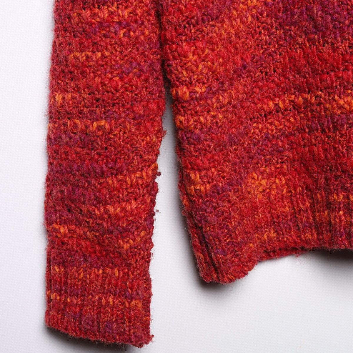 Folk Folk Acrylic Wool Sweater Orange Red Knit Size US L / EU 52-54 / 3 - 8 Thumbnail