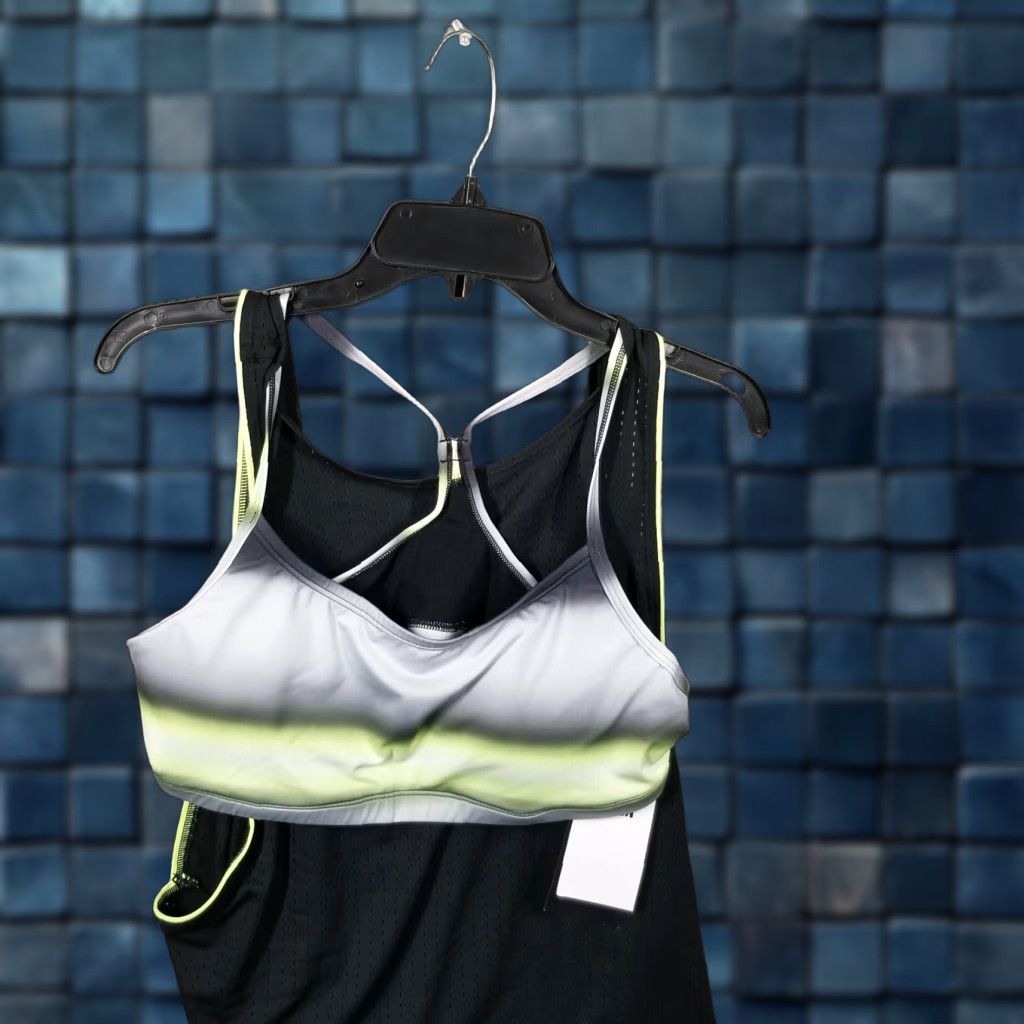 Nike Nike Women's Swim Tankini Top Large Black Striped Convertible Layered 90s NWT Size L / US 10 / IT 46 - 1 Thumbnail