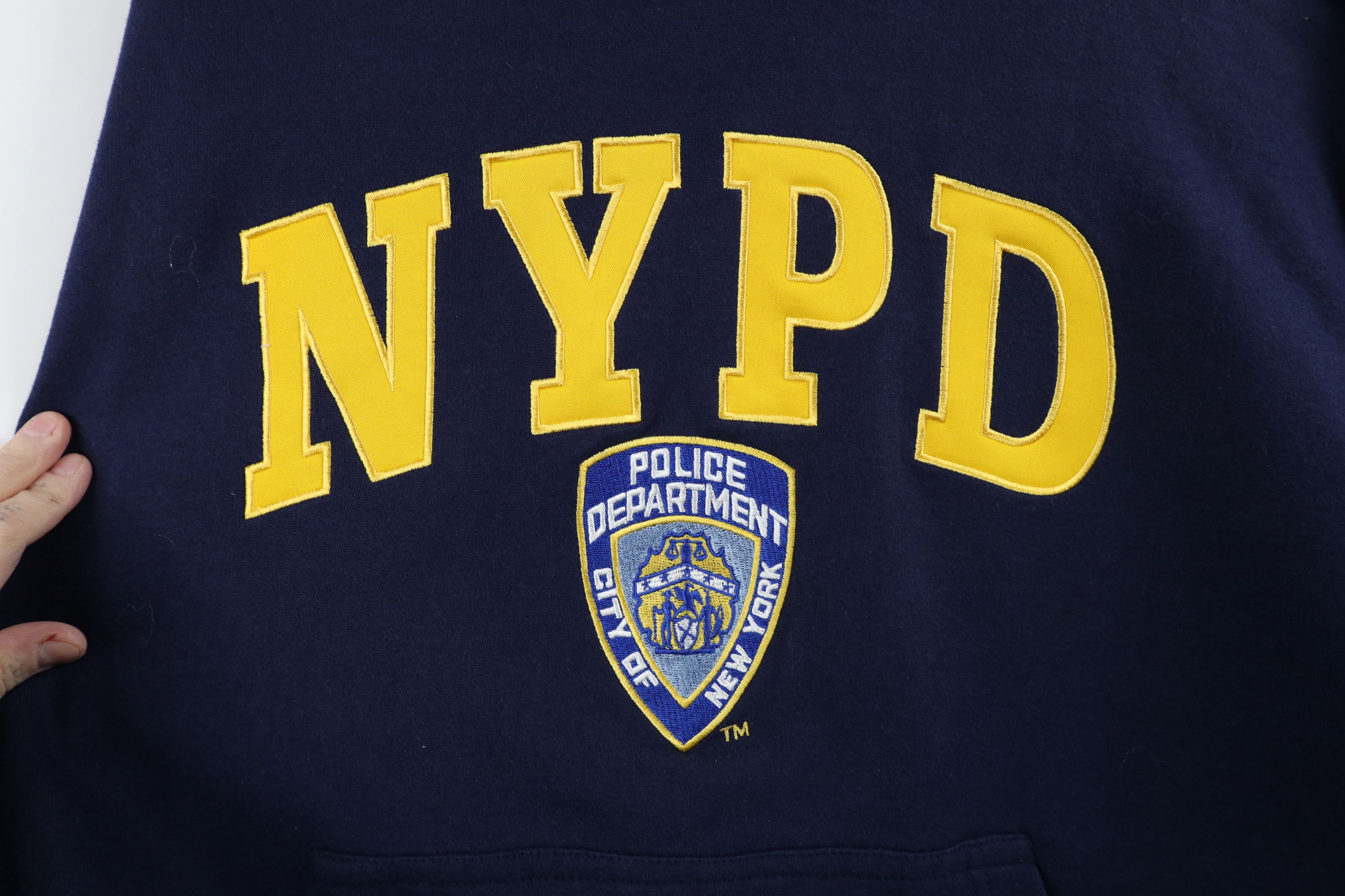 Vintage Vintage Y2K 2006 NYPD New York Hoodie Sweatshirt Blue Size US L / EU 52-54 / 3 - 6 Thumbnail