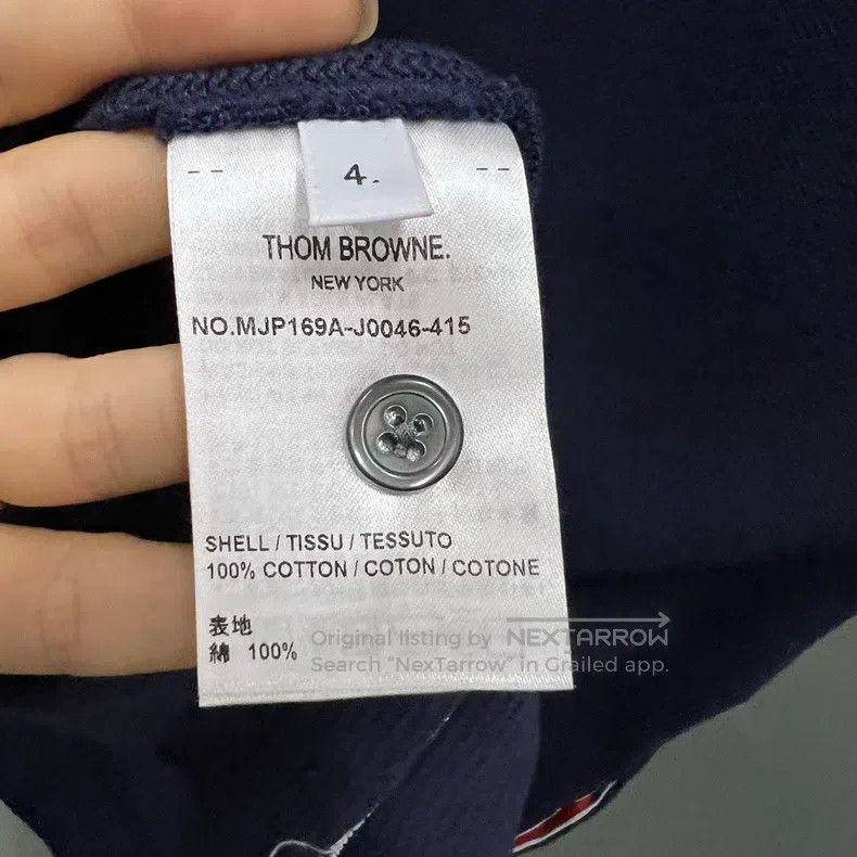 Thom Browne Thom Browne Contrast-colored striped polo shirt with logo Size US XL / EU 56 / 4 - 4 Thumbnail