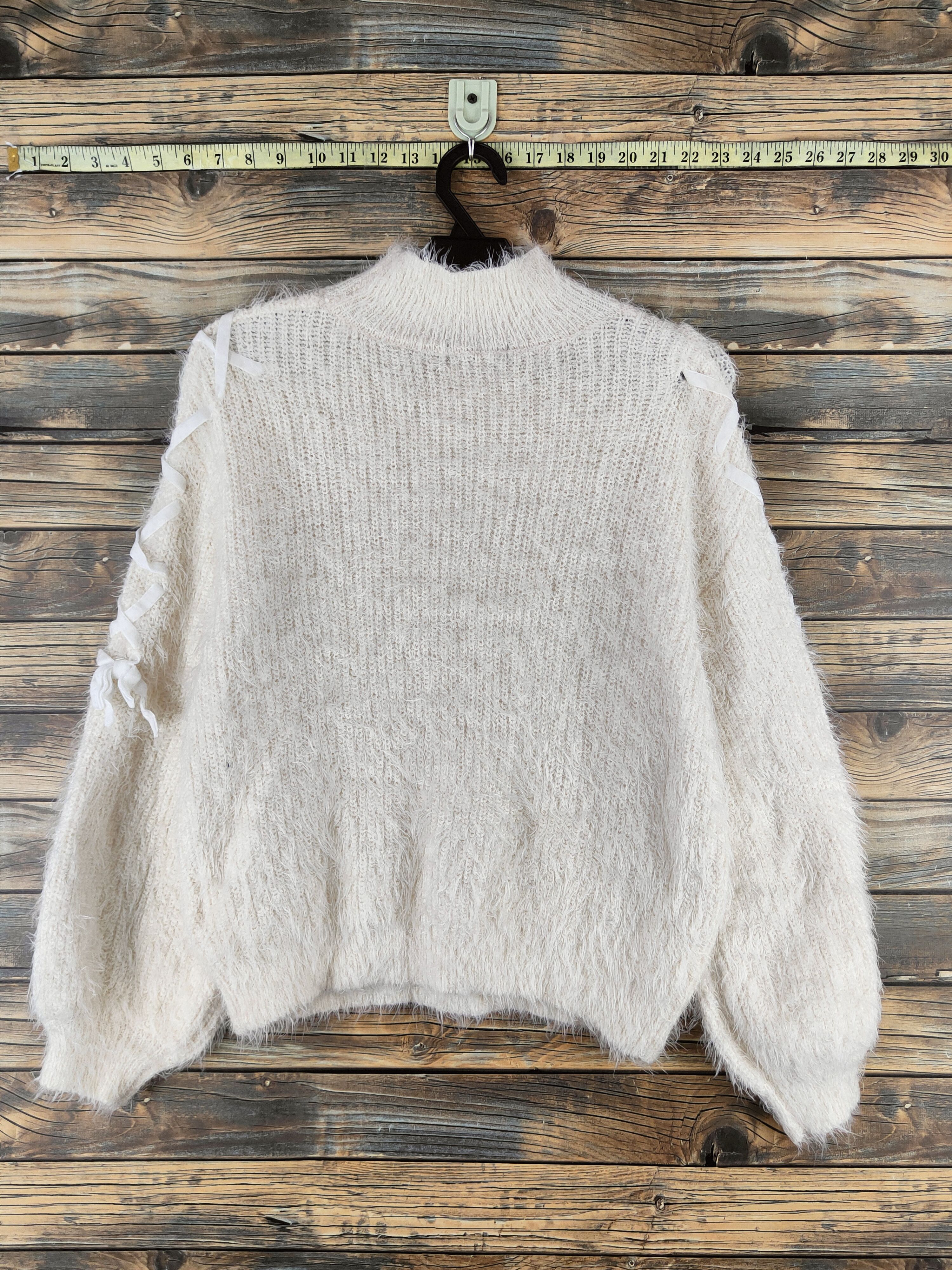 Japanese Brand DL Ingni Cream Fur Mohair Knitwear #46-548 Size M / US 6-8 / IT 42-44 - 7 Thumbnail