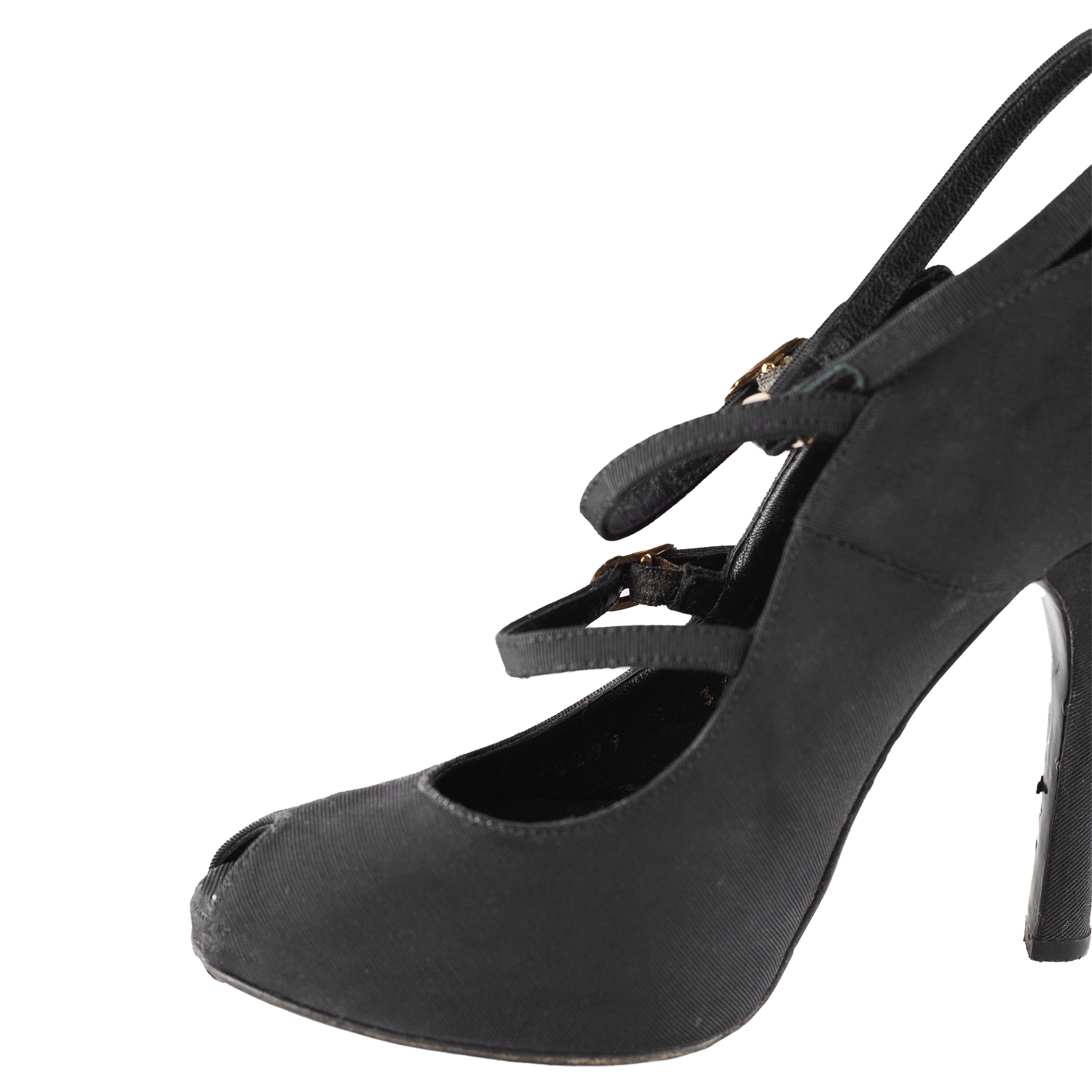 Dolce & Gabbana Dolce & Gabbana Black Vintage Ribbed Silk Pumps Size US 6 / IT 36 - 5 Thumbnail