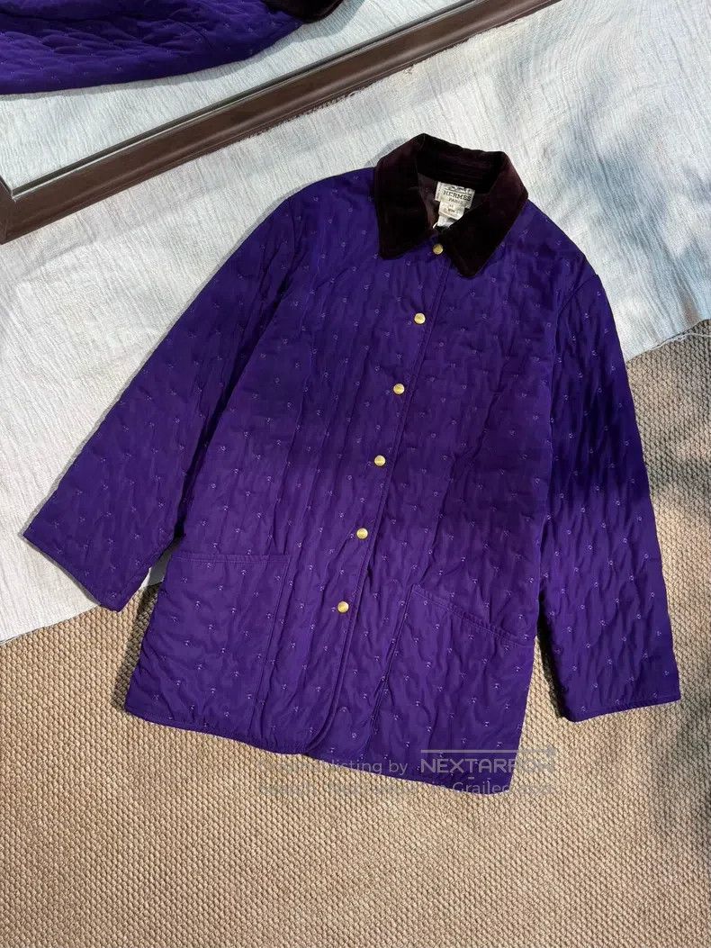 Hermes Hermes Vintage Quilted Cotton Padded Jacket with Full Embr Size S / US 4 / IT 40 - 8 Thumbnail
