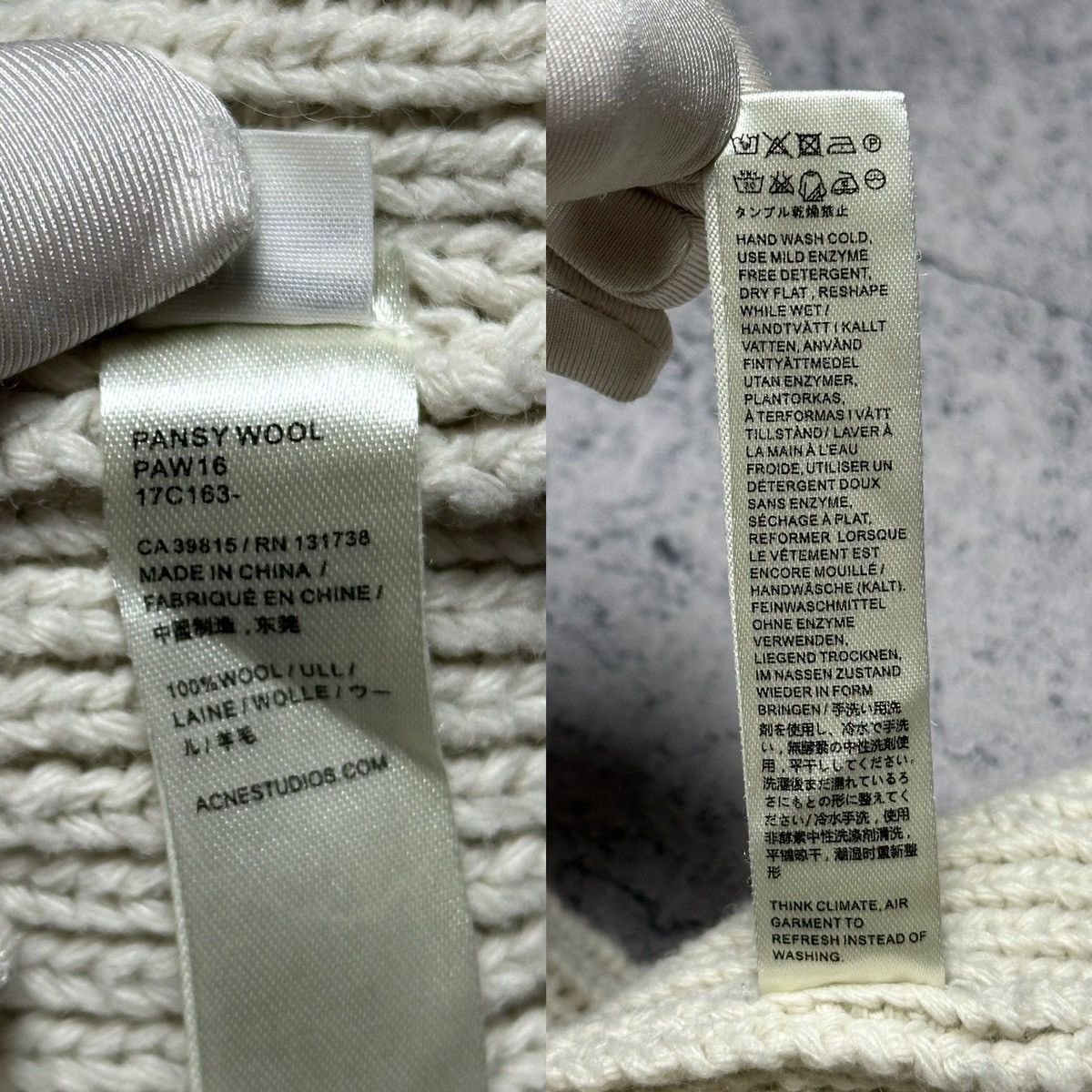 Acne Studios Acne Studios Pancy Wool Face Patch Beanie Hat Size ONE SIZE - 16 Thumbnail