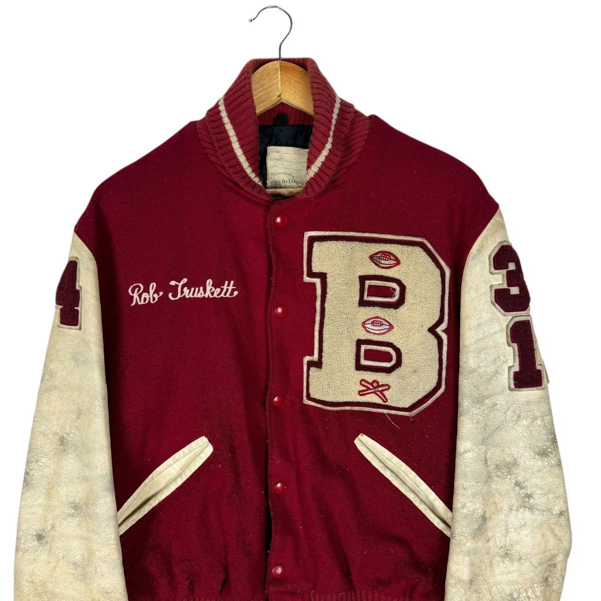 Delong 🌟VTG DELONG CAPITAL B NFL VARSITY JACKET Size US M / EU 48-50 / 2 - 2 Thumbnail