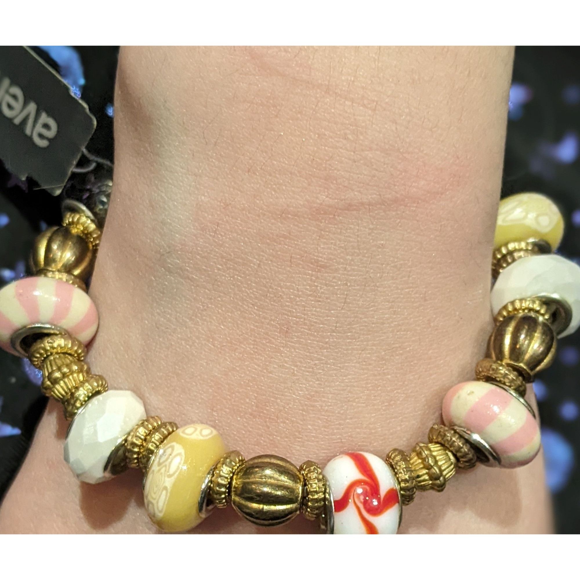 Avenue Avenue European Gold Glass Bead Bracelet Size ONE SIZE - 1 Thumbnail