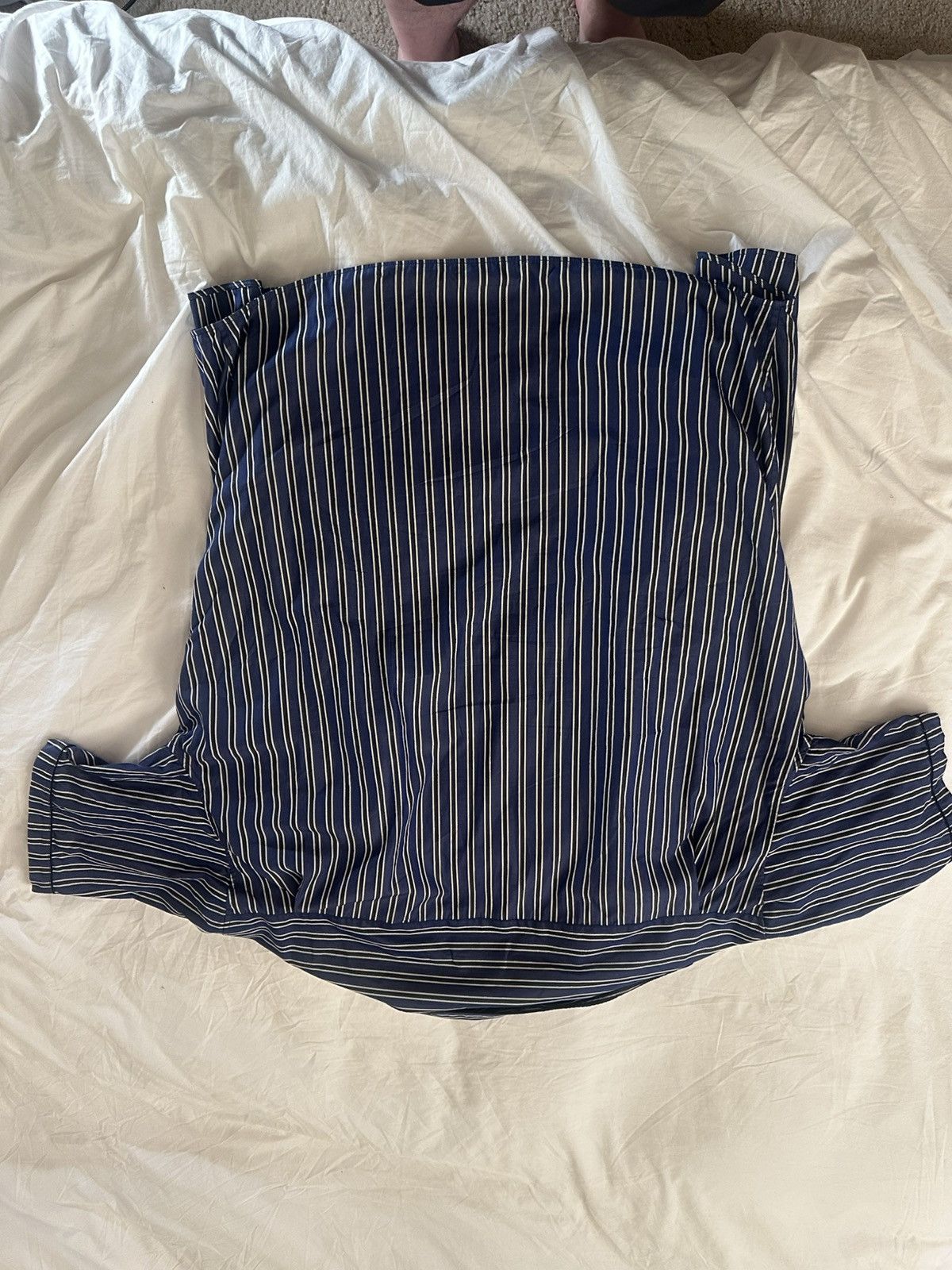 Balenciaga Balenciaga Blue Striped Button-Up Shirt (Size 39 / S-M) Size US XXS / EU 40 - 5 Thumbnail