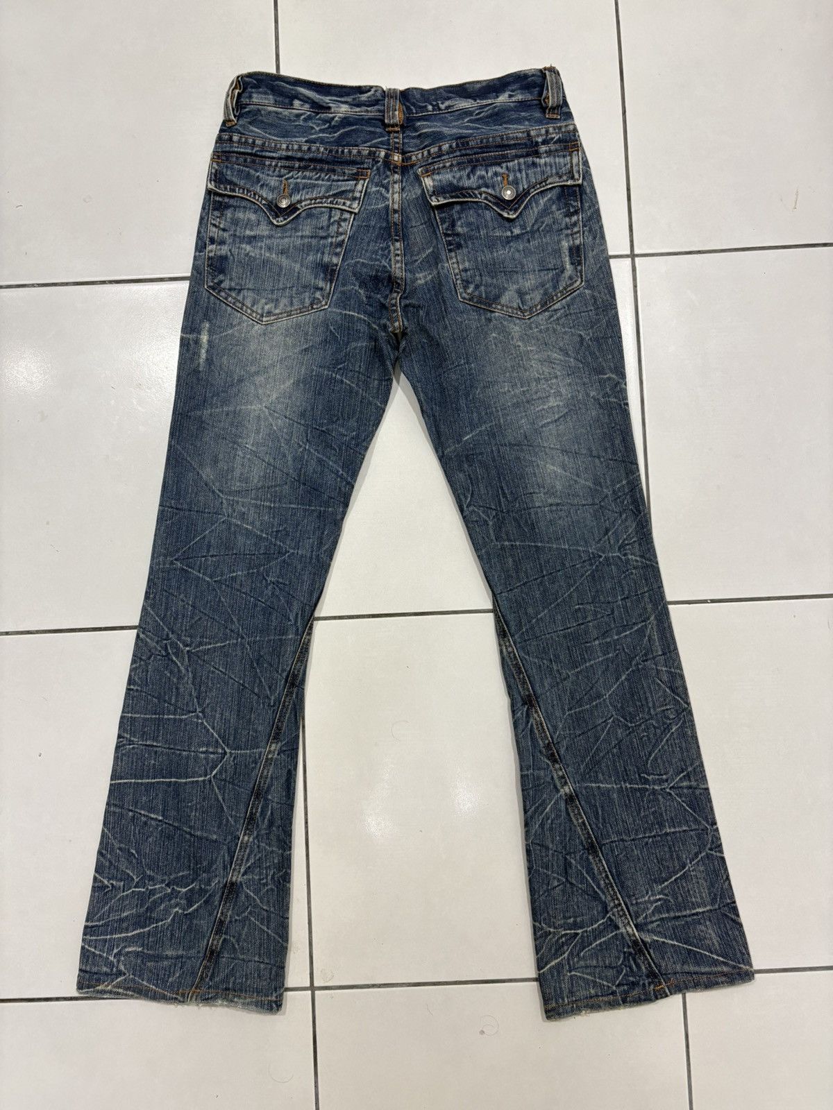 Japanese Brand Vintage 90s NYLAUS Japan Clawmark Distres Jeans Size US 30 / EU 46 - 1 Thumbnail
