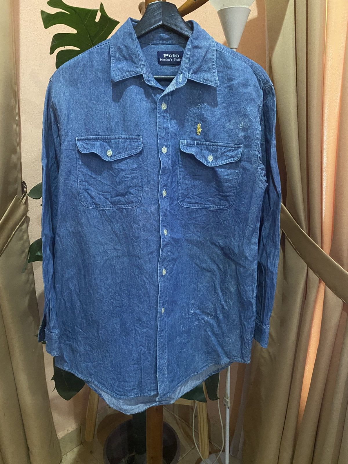 Vintage Vintage Polo Member’s Staff Denim Long Sleeve Shirt Size US M / EU 48-50 / 2 - 3 Thumbnail