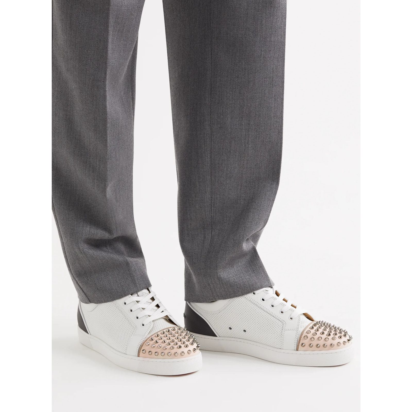 Christian Louboutin Christian Louboutin Louis Junior Spikes Orlato White Size US 12.5 / EU 45-46 - 6 Thumbnail