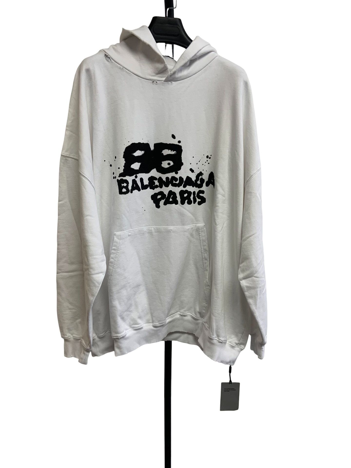 Balenciaga Balenciaga BB Paris Spray Logo Hoodie L Size US L / EU 52-54 / 3 - 1 Thumbnail