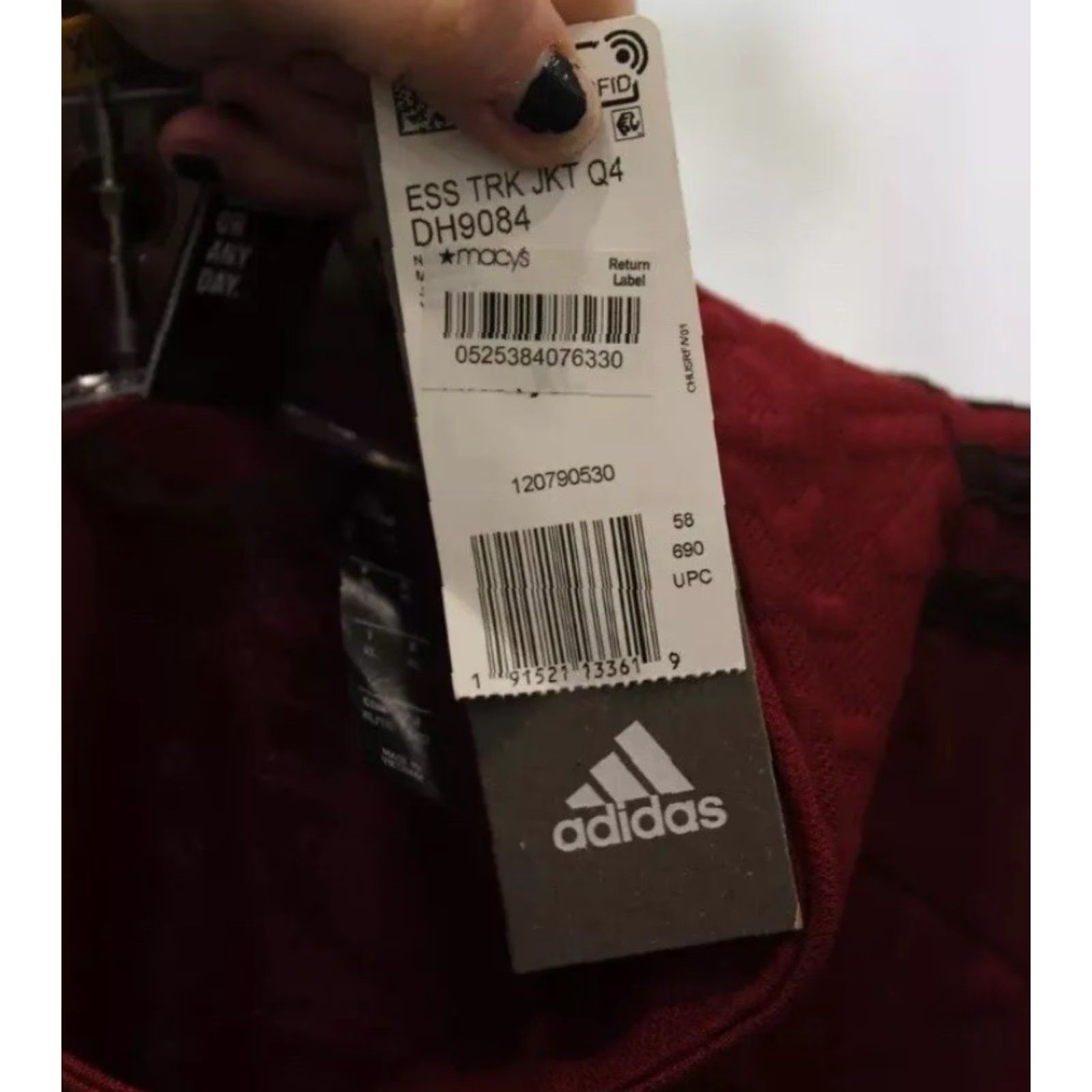 Adidas NEW Adidas Maroon Embossed Graphic ZipUp Track Suit Jacket XL Men’s Size 46R - 3 Thumbnail