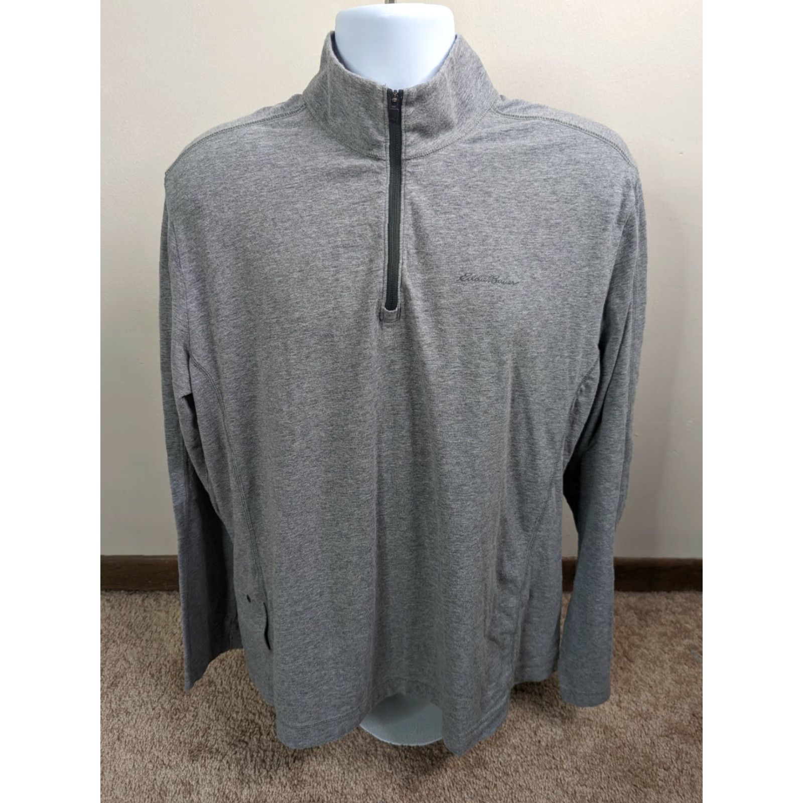 Eddie Bauer VINTAGE Eddie Bauer Travex Men's Large Heather Gray 1/4-Zip Long Sleeve Shirt T6S Size US L / EU 52-54 / 3 - 2 Thumbnail