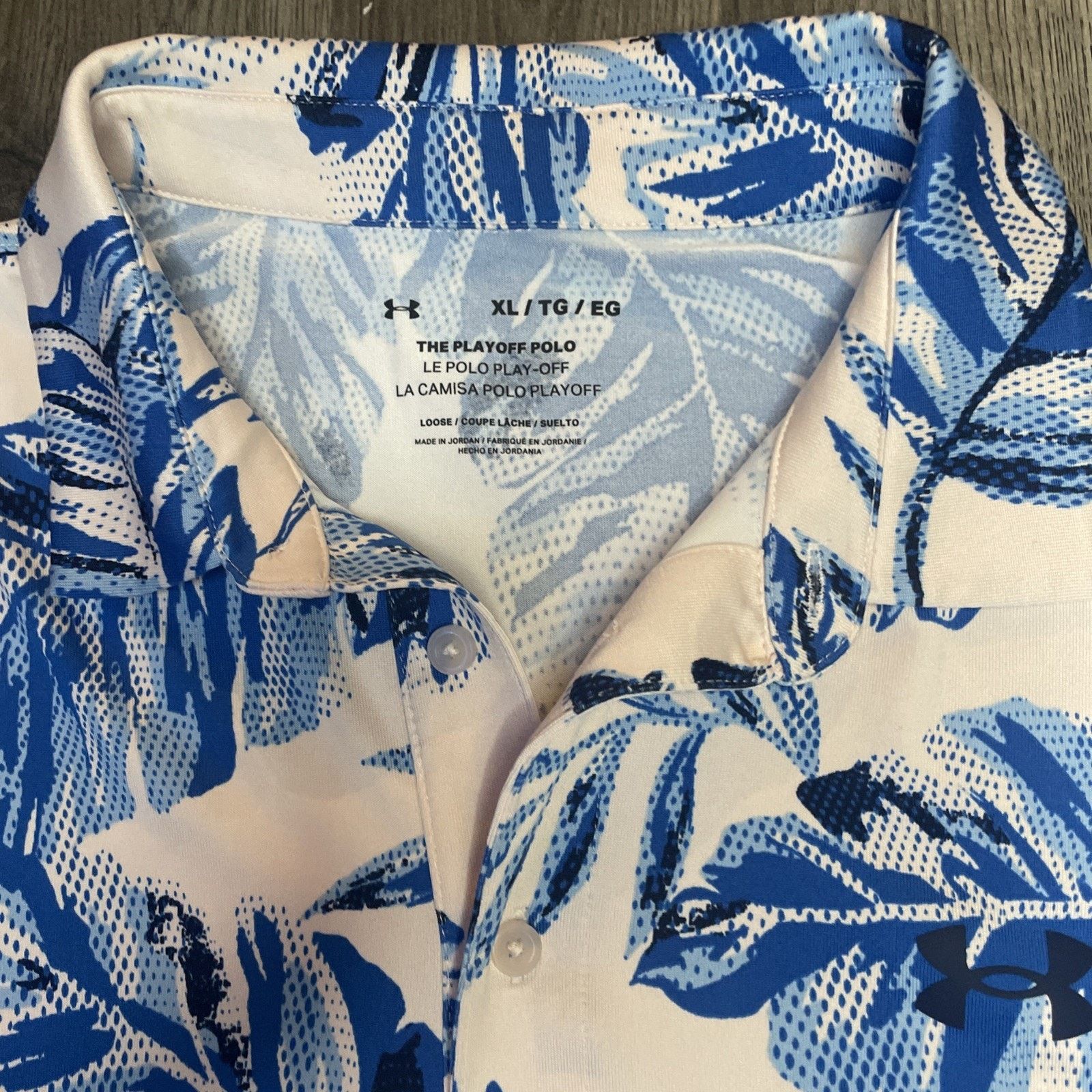 Under Armour Under Armour Hawaiian Golf Polo Shirt Mens XL Blue Floral Size US XL / EU 56 / 4 - 4 Thumbnail